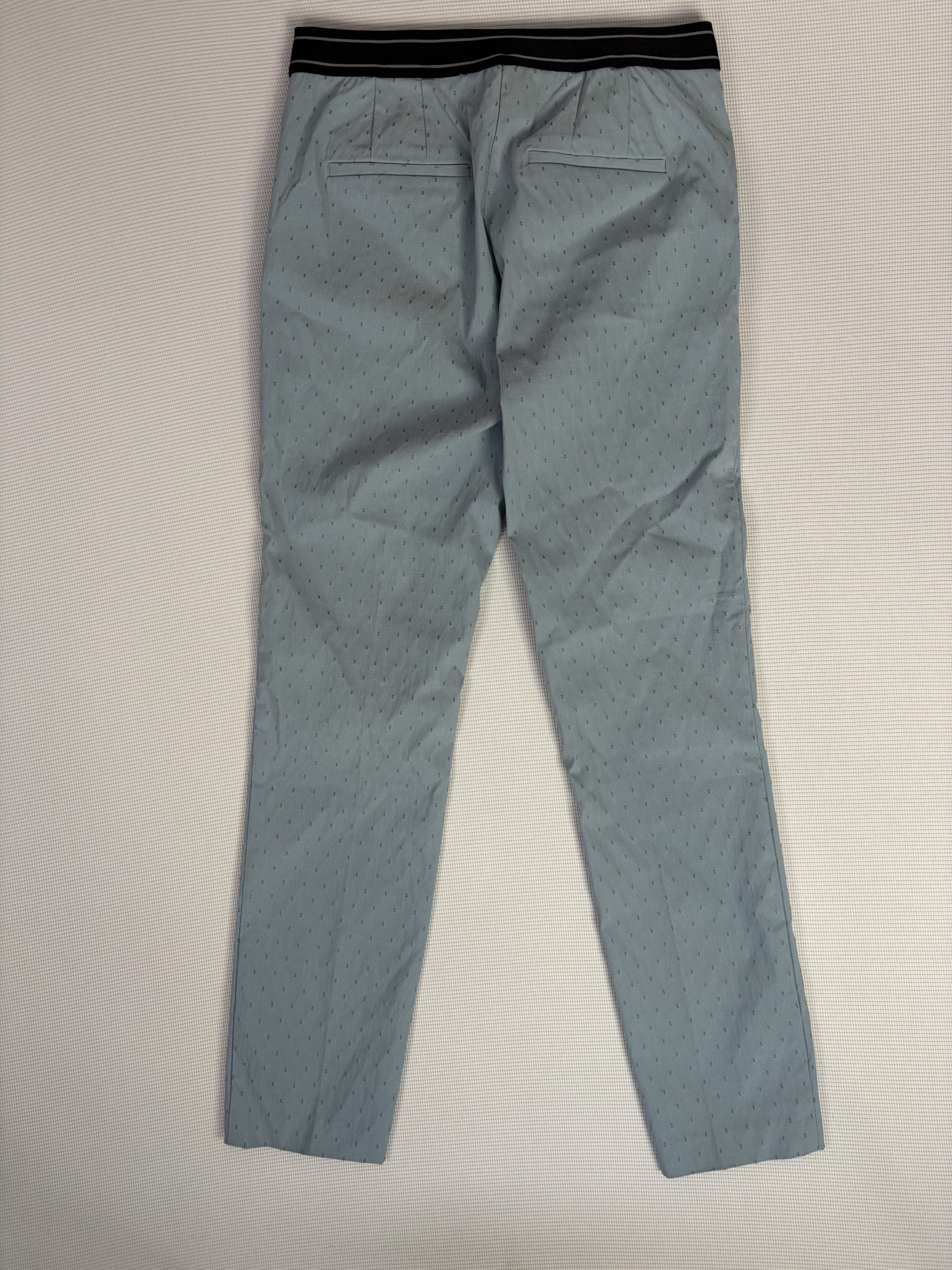 Zara Basic Women's M Tailored Trousers Jacquard Detail Light Blue Dot Print Elasticated Waist image 6