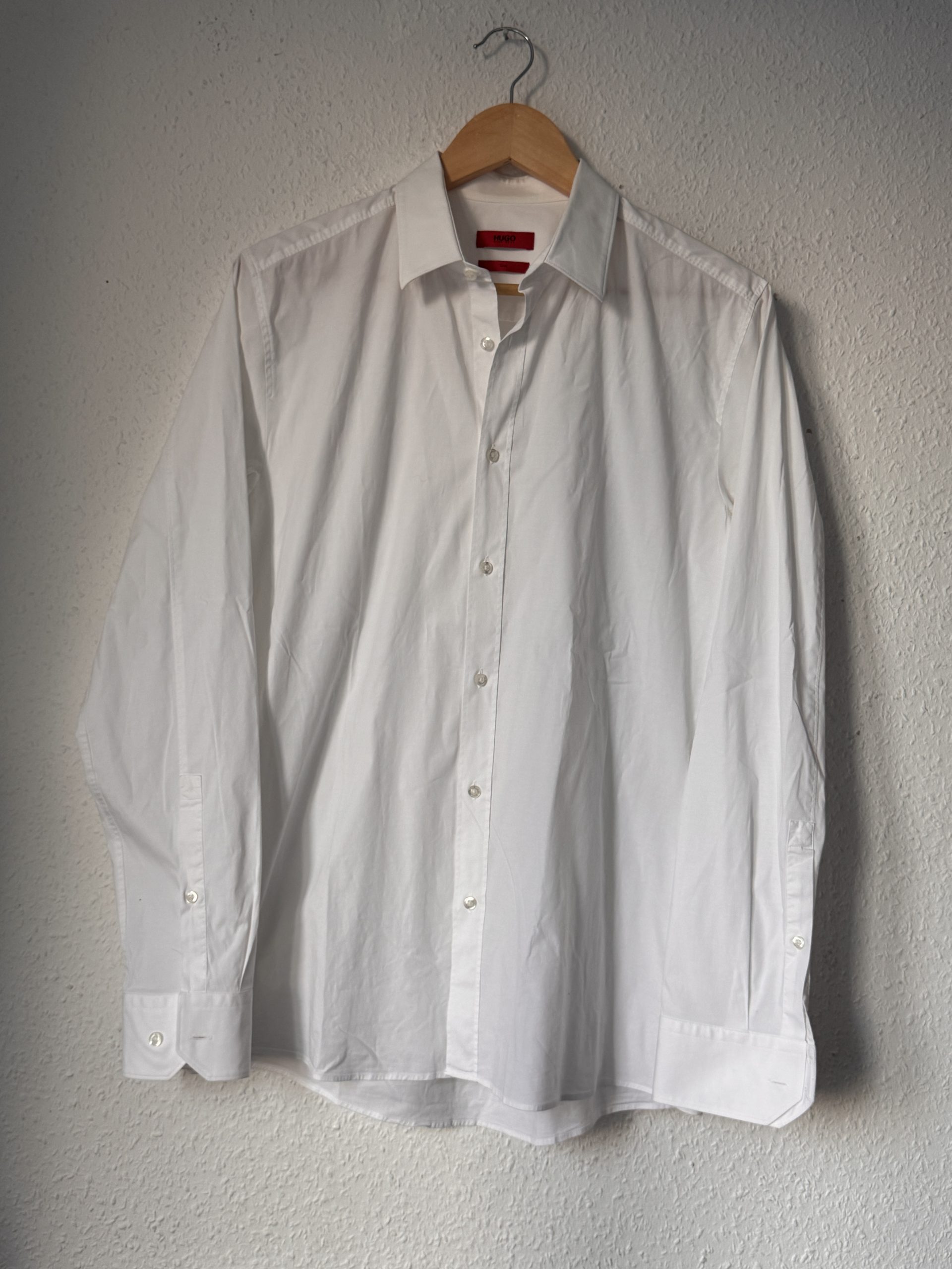 Hugo Boss White Slim Fit Shirt Small Classic Buttons 2961