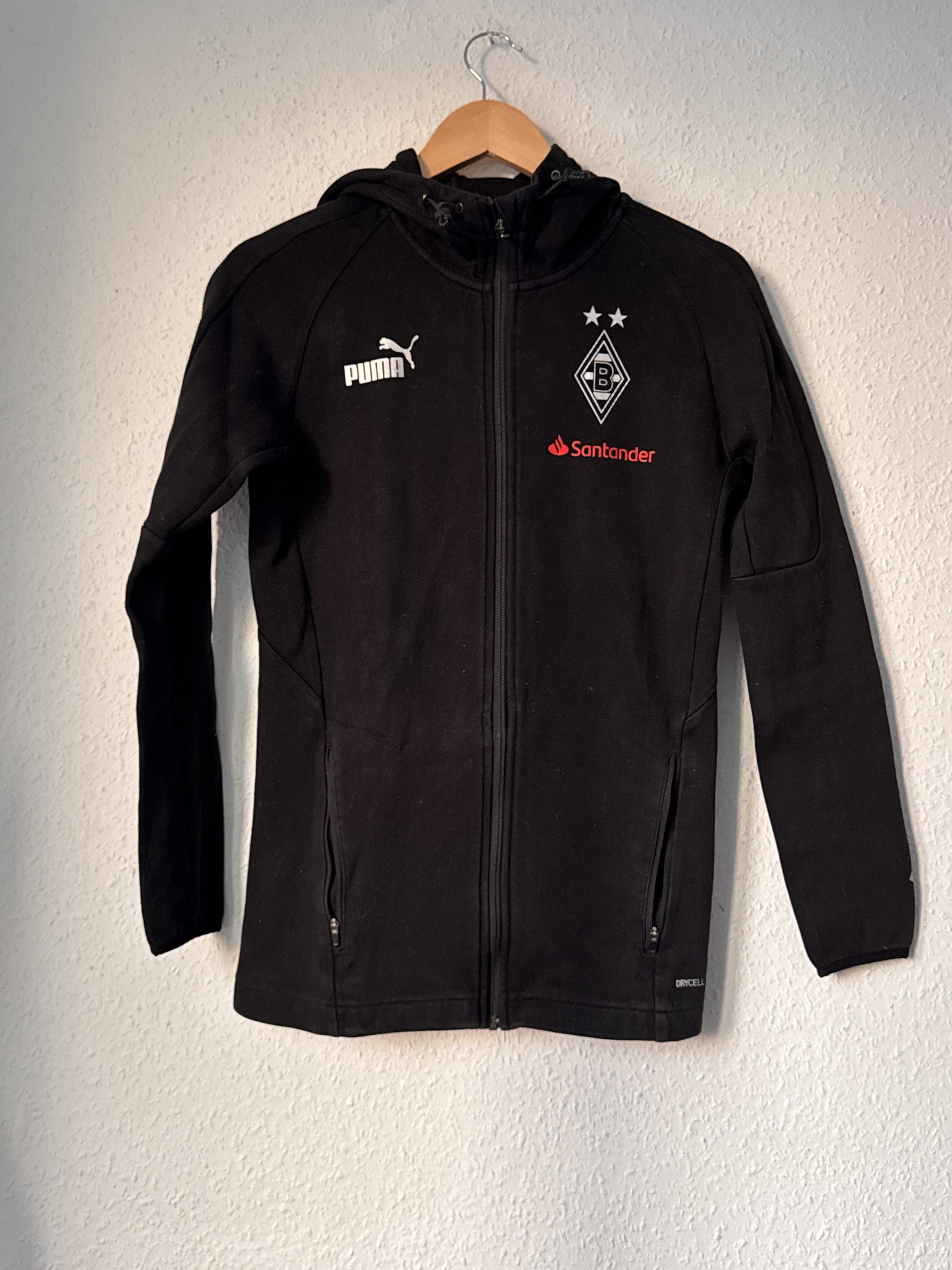 Puma Black Full Zip Jacket S Football Logo & Santander 2969