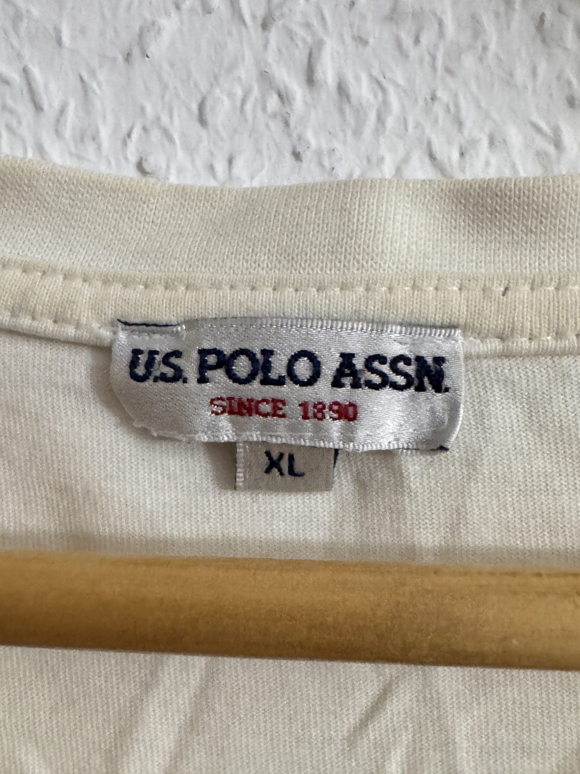 U.S. Polo Assn. Beige T-Shirt XL Red Logo 2935 image 5