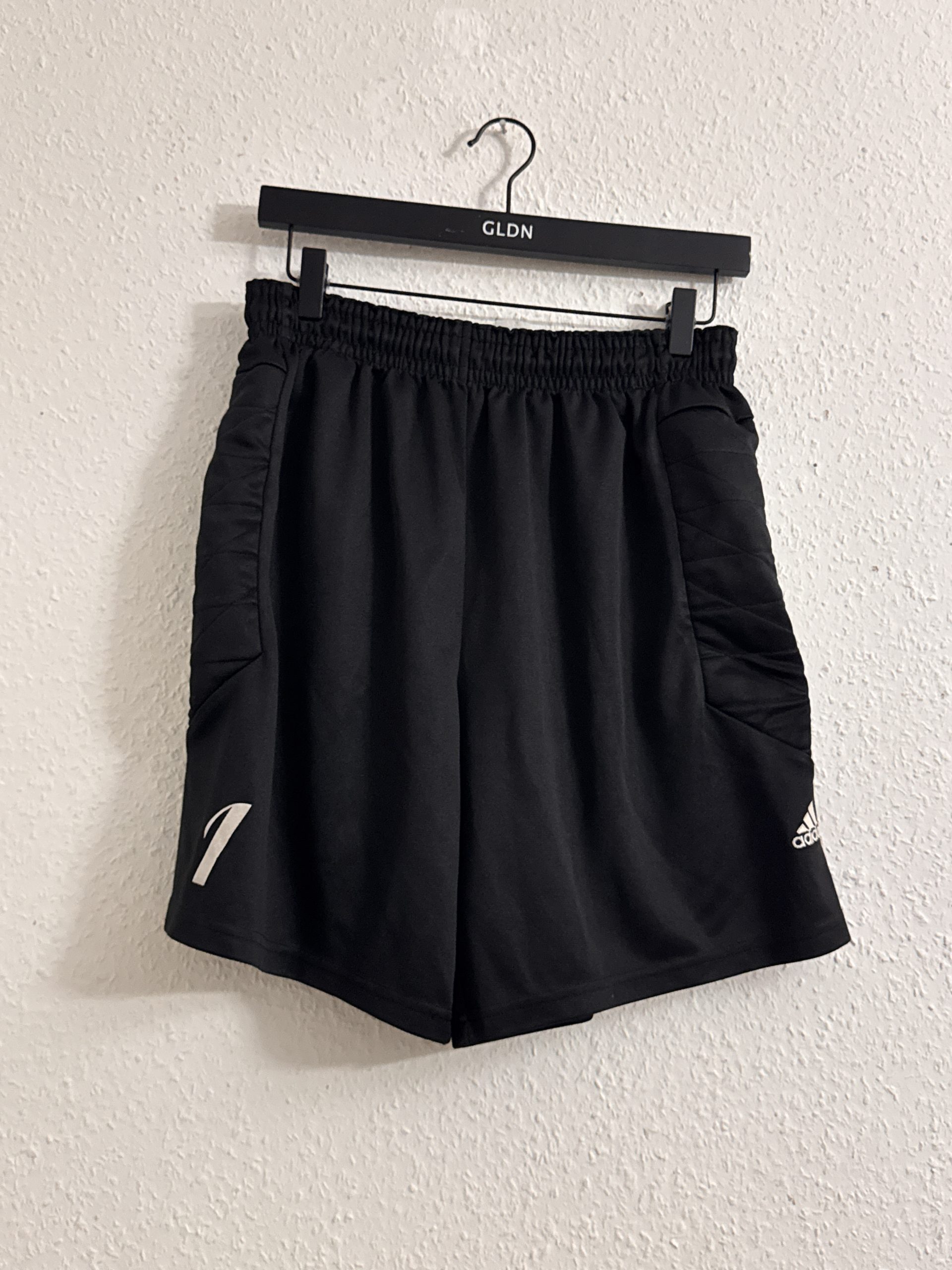 Adidas Black Quilted Padded Sports Shorts L with Three Stripes 2937