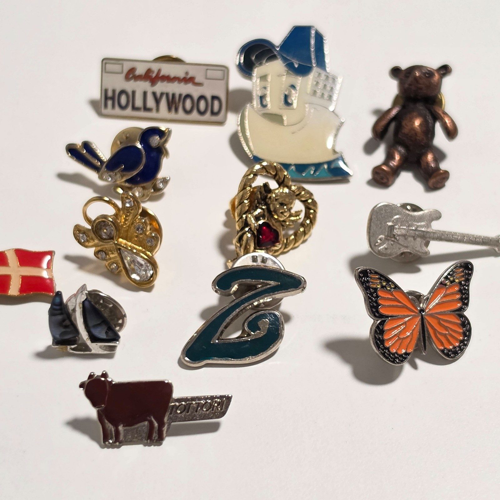 Assorted Enamel Vintage Pins Mix Multi Colour image 2