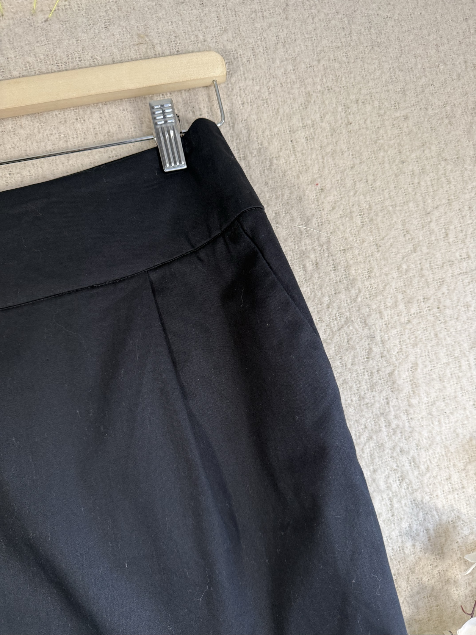 BAF Black Cotton Pencil Skirt UK 16 Classic Workwear Office Chic image 2