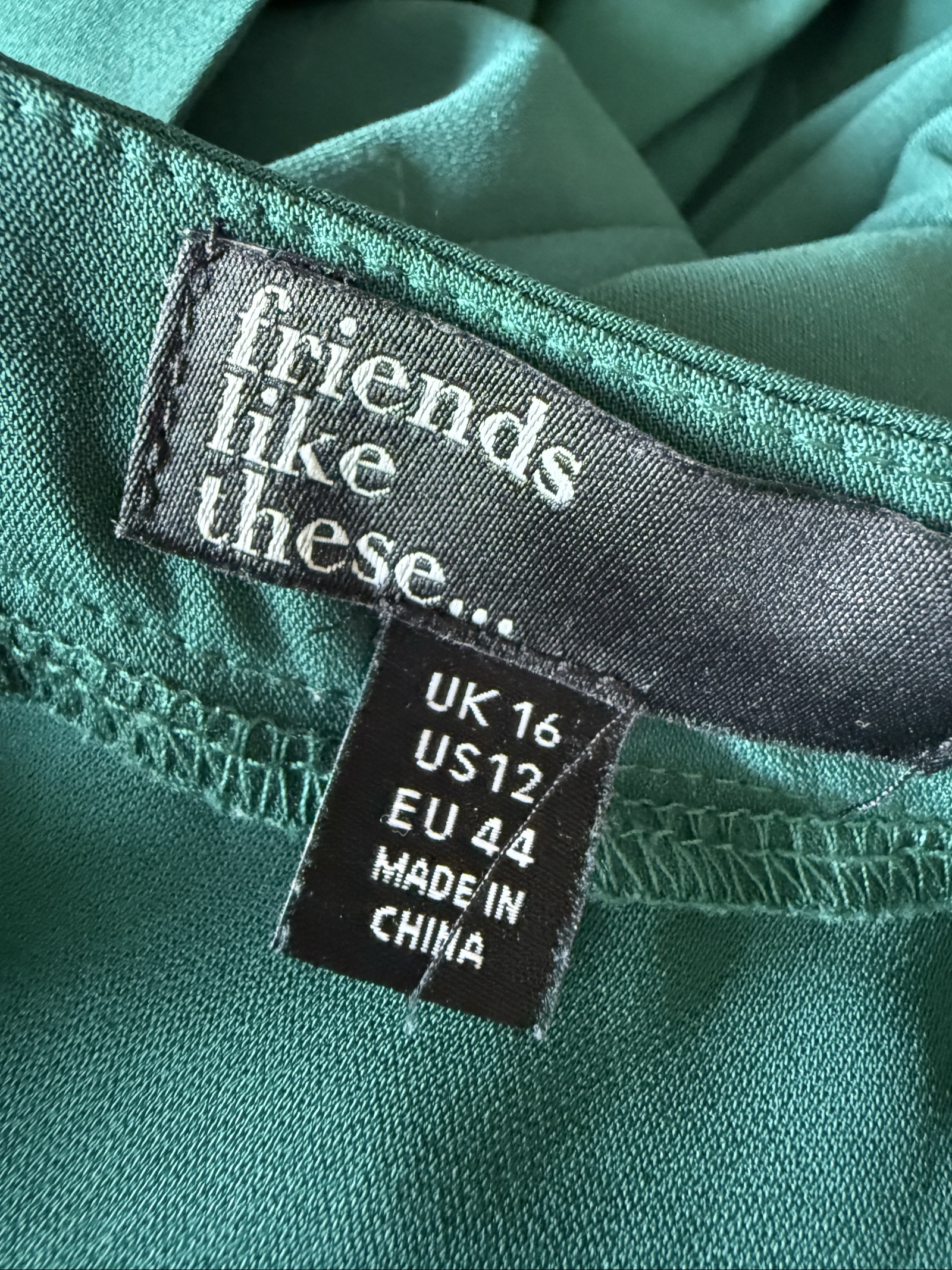 Friends Like These Dark Green Long Sleeve Midi Dress UK 16 Tie Back Elegant image 3