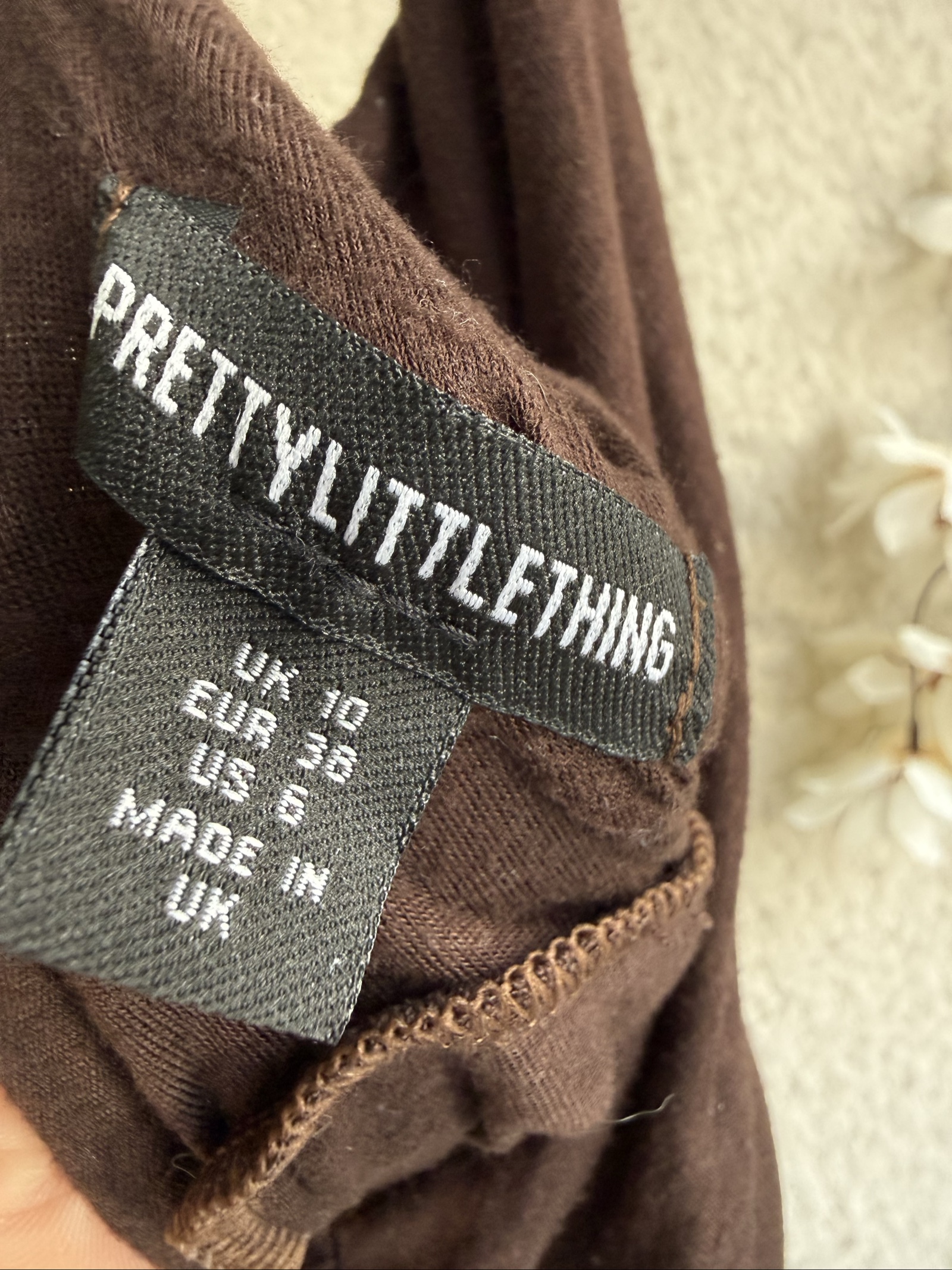 PrettyLittleThing Chocolate Brown Ruched Midi Slip Dress UK 10 Summer Occasion image 3