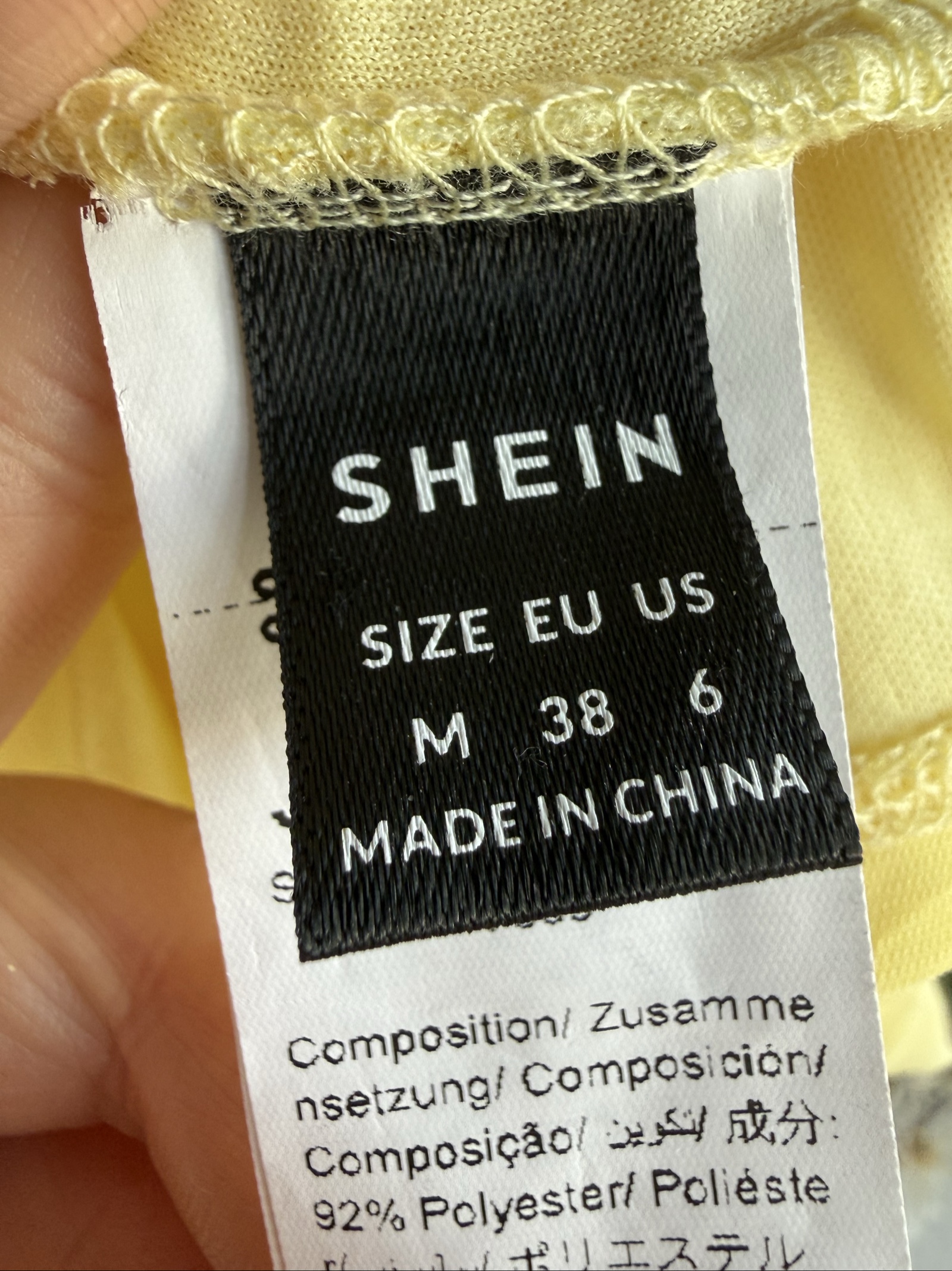 Shein Yellow Ruched One Shoulder Mini Dress Medium Made in China image 3