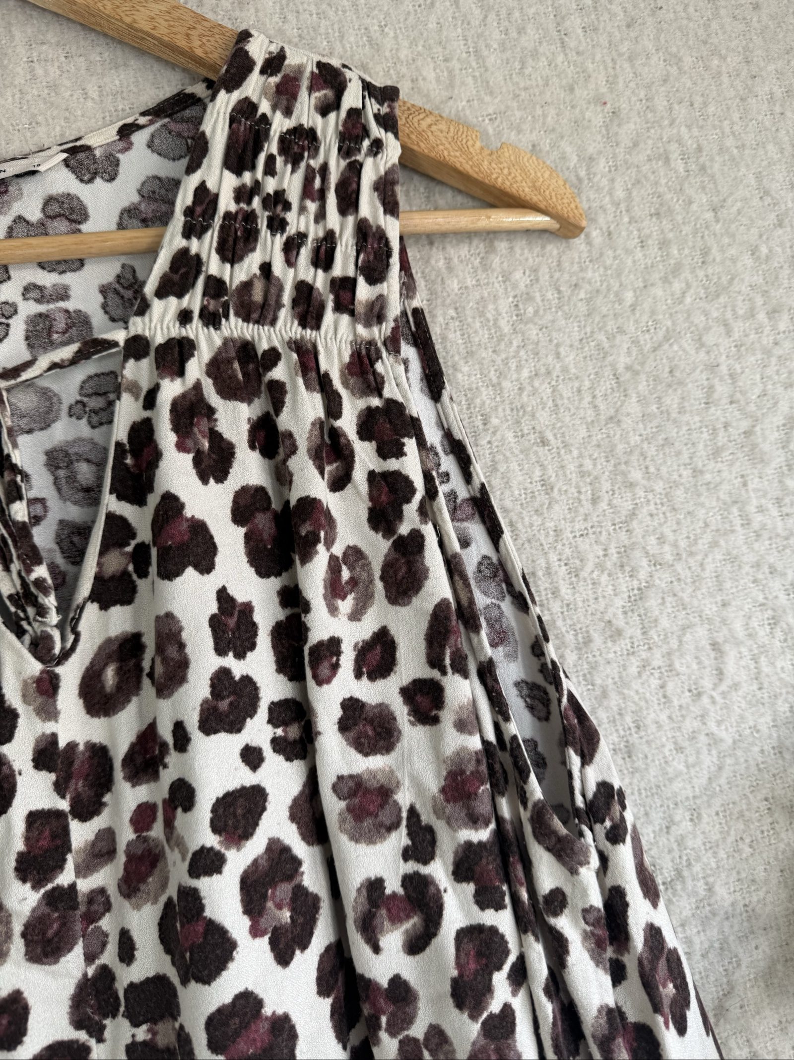 Tu Black & White Animal Print Sleeveless Top UK 18 Elegant Summer Blouse image 2