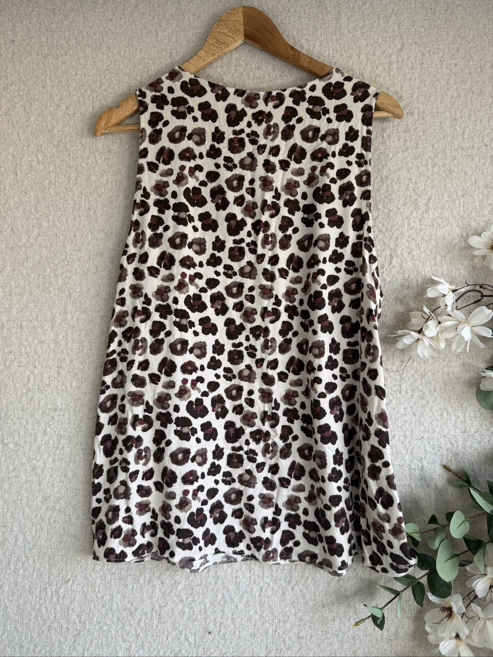 Tu Black & White Animal Print Sleeveless Top UK 18 Elegant Summer Blouse image 4
