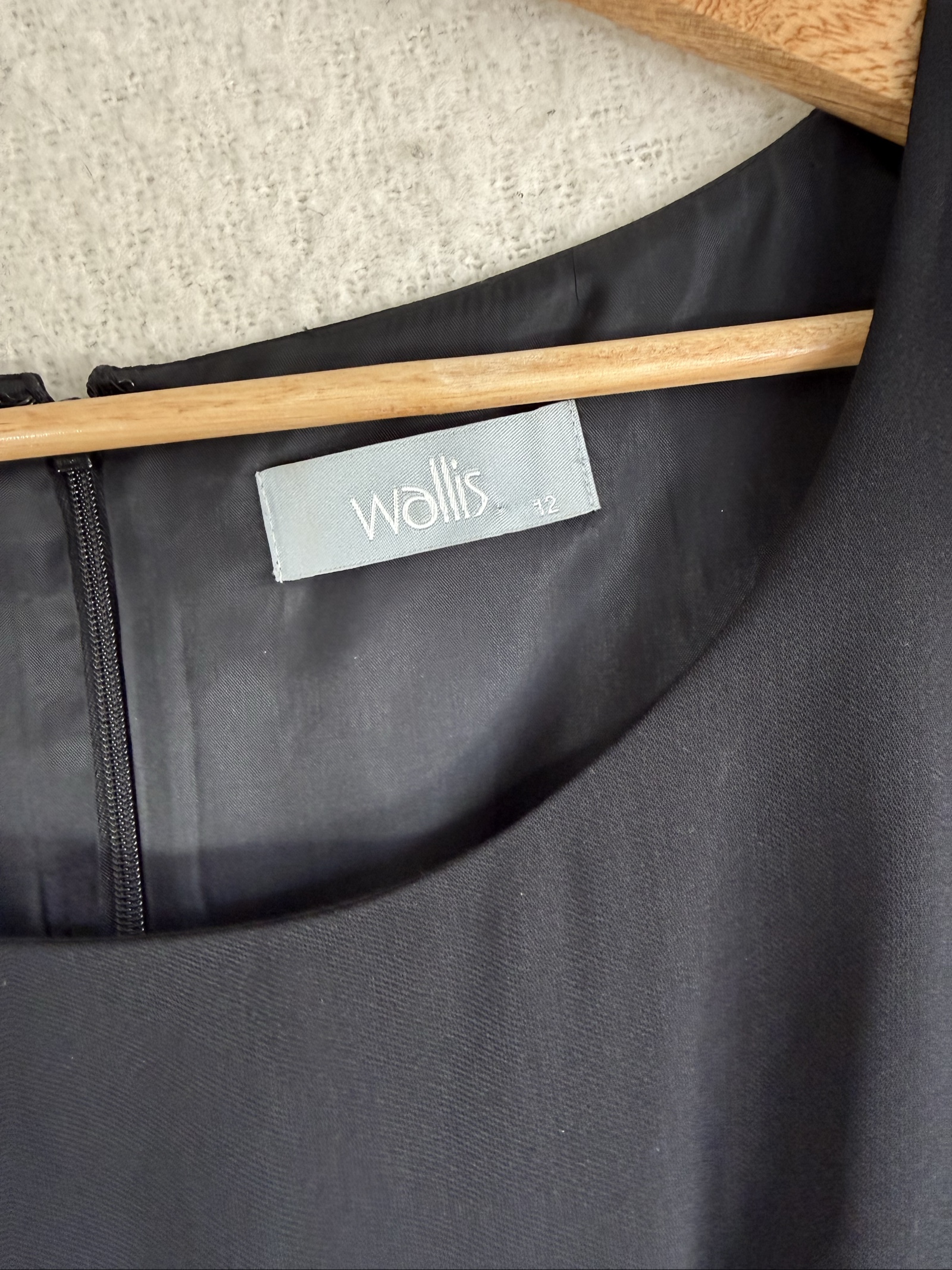 Wallis Black Beaded Waist Detail Sleeveless Dress UK 12 Elegant Formal image 3