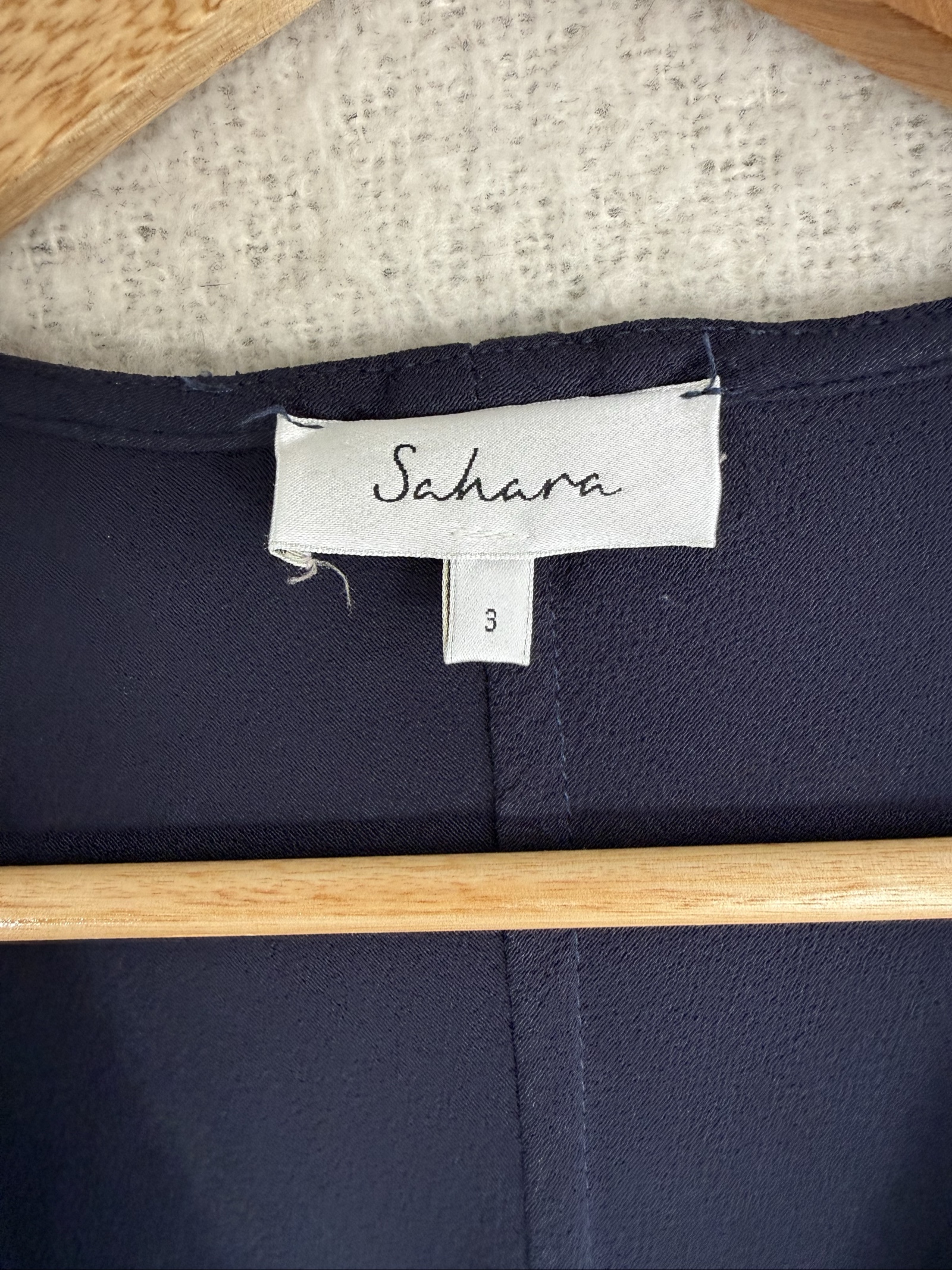 Sahara Navy Blue Maxi Dress V Neck Short Sleeve Size UK 10 Elegant Casual image 3