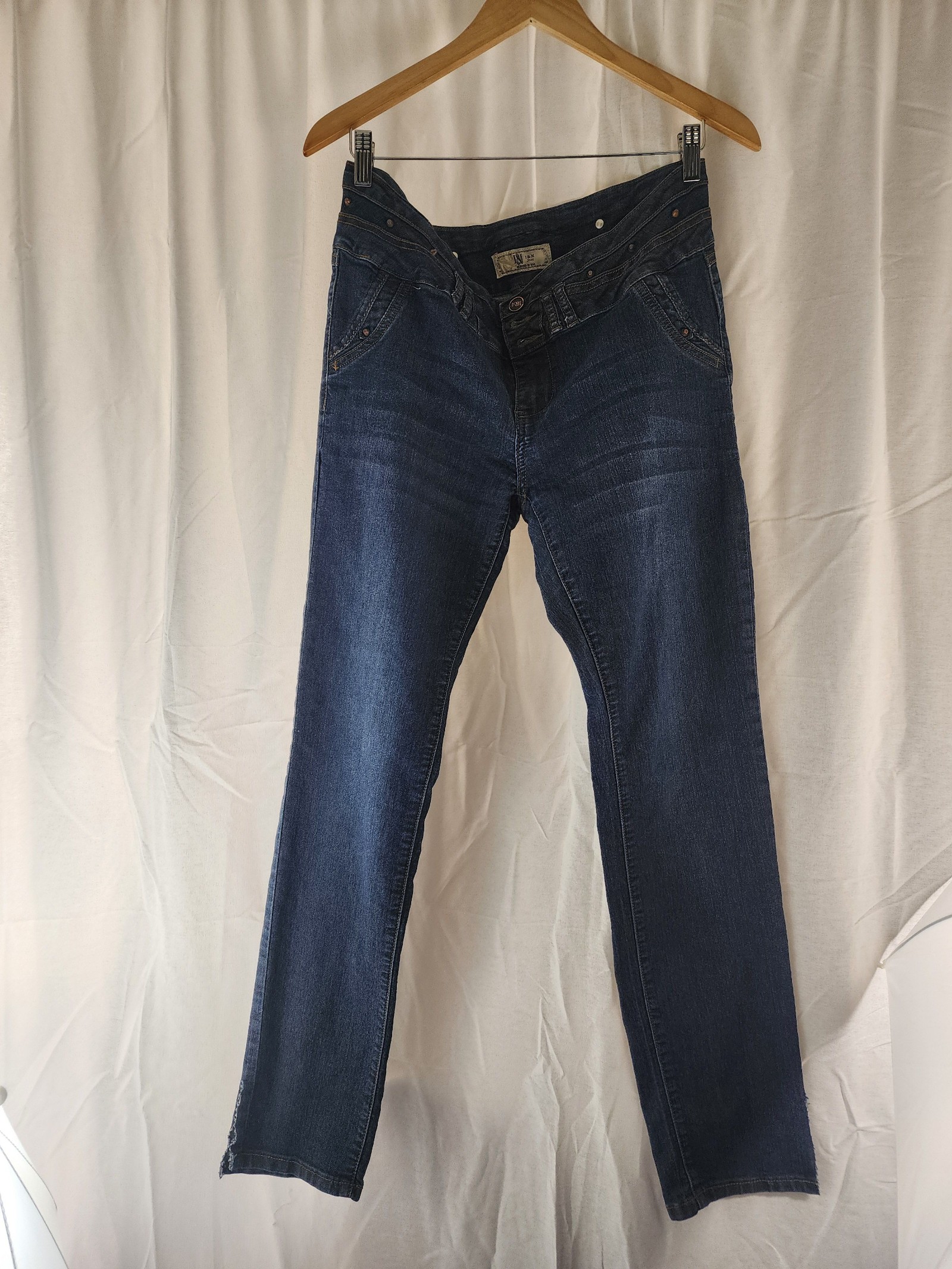 I&M Blue Denim Skinny Jeans Size 15 with Button Fly