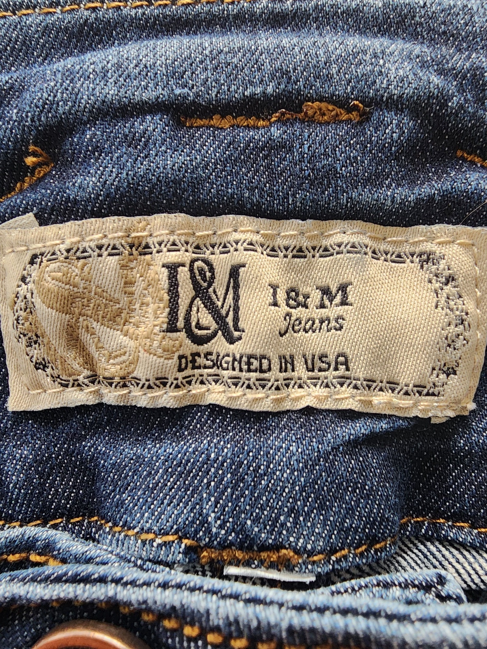 I&M Blue Denim Skinny Jeans Size 15 with Button Fly image 3