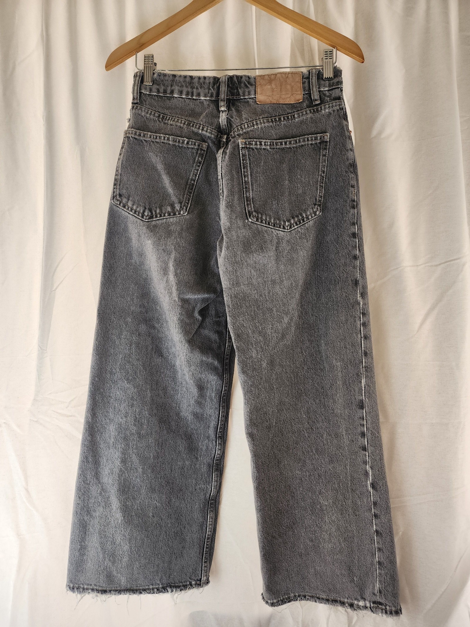 Zara Black Wide Leg Jeans USA 4 100% Cotton image 2