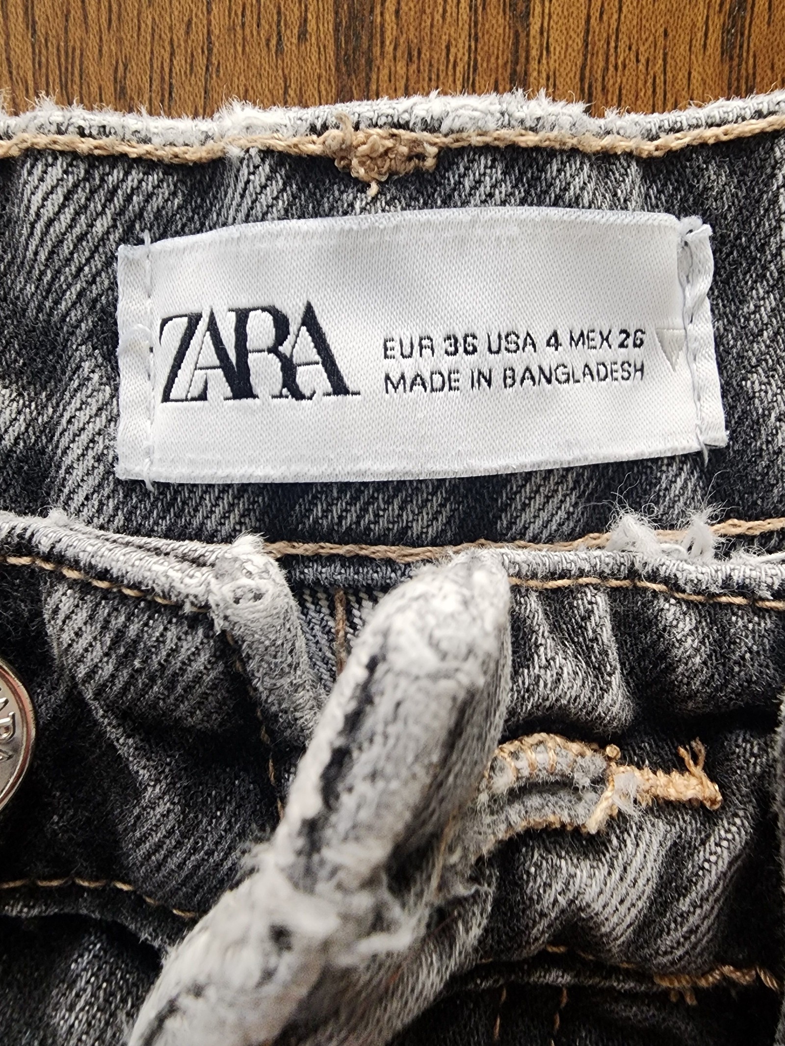 Zara Black Wide Leg Jeans USA 4 100% Cotton image 3