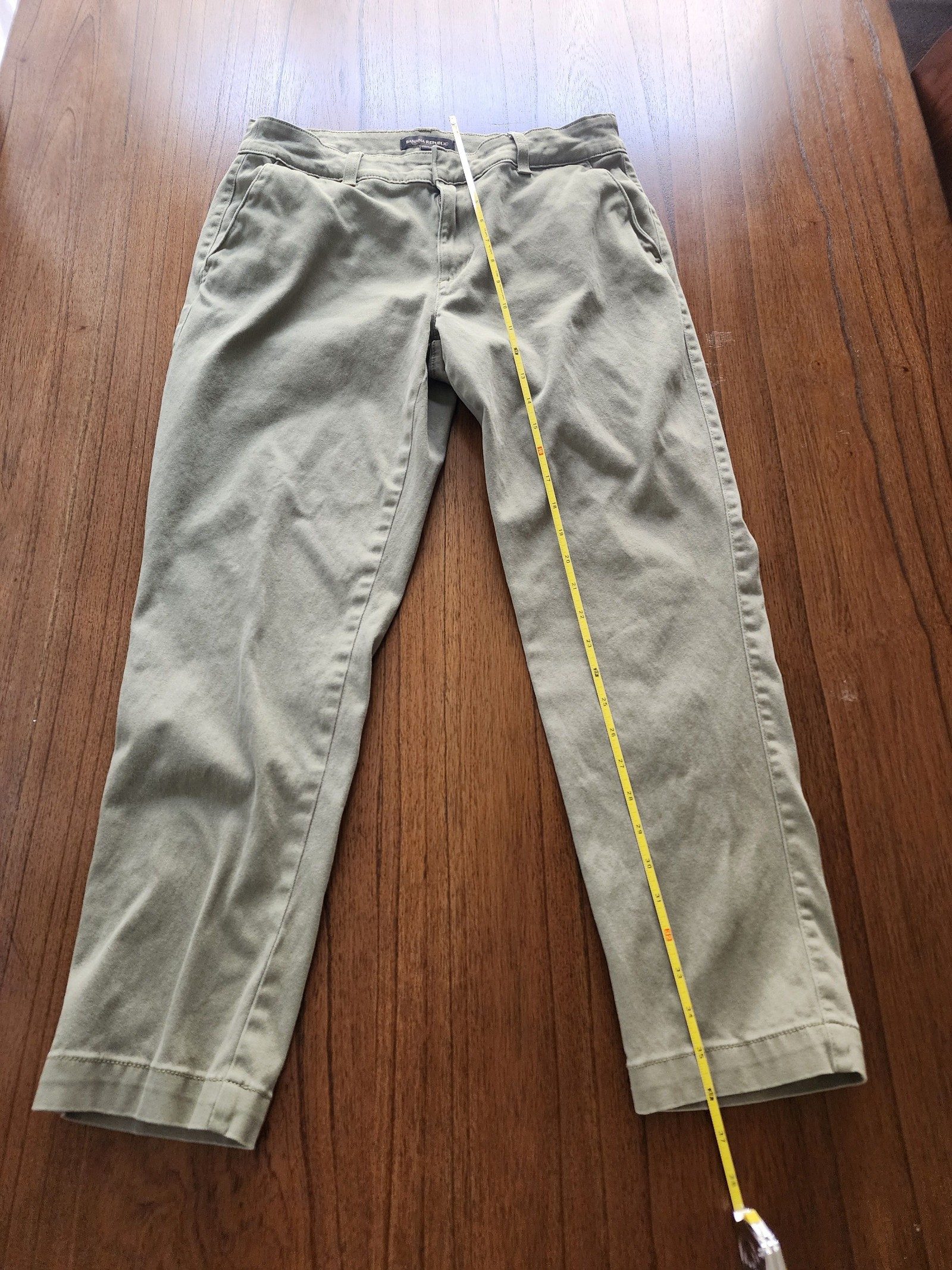 Banana Republic Olive Green Chino Pants Size 10 image 6