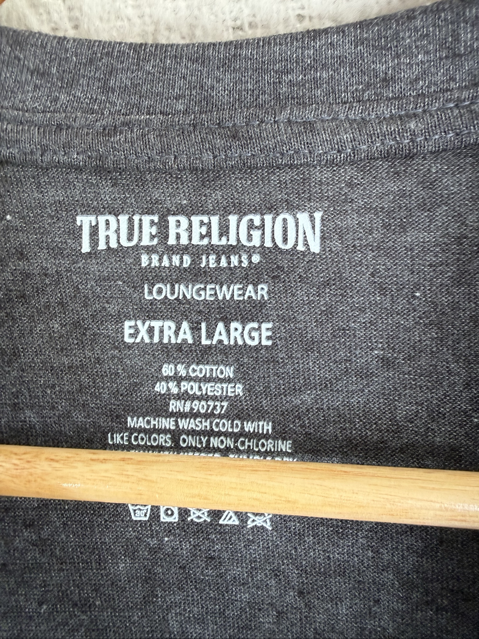 True Religion Charcoal Grey Graphic Logo T-Shirt XL Casual Streetwear Tee image 6