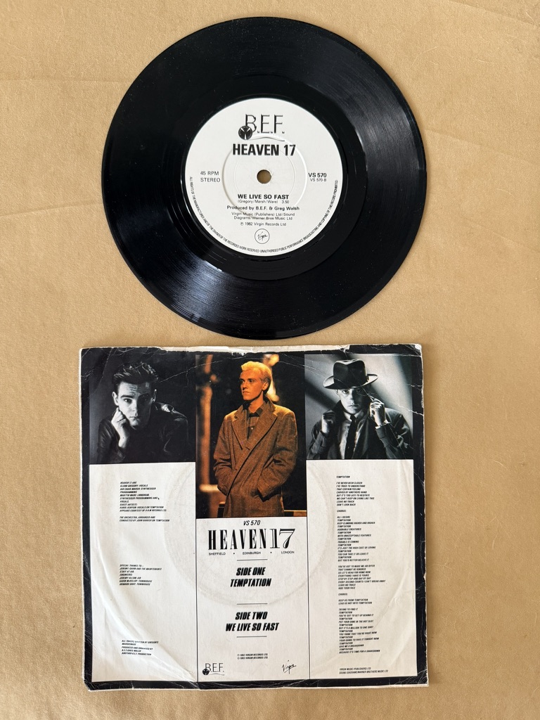 Heaven 17 Vinyl Single 7 Inch Temptation / We Live So Fast image 2