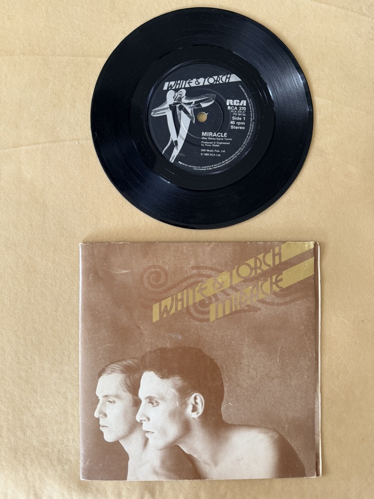 White & Torch Brown Miracle & Heartbeat Vinyl 7 Inch Single