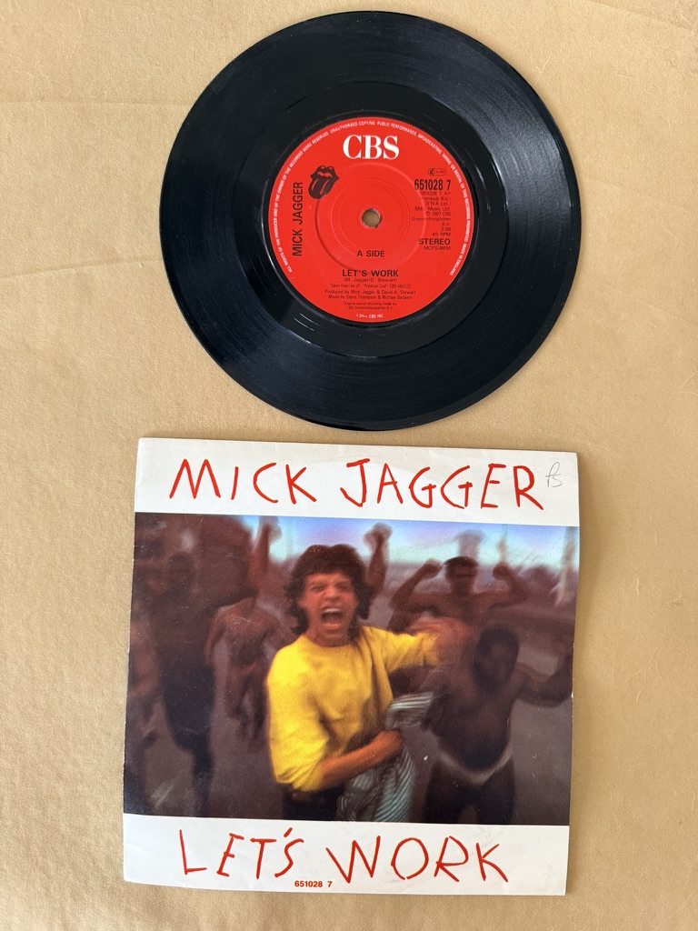 Mick Jagger Vinyl 7-inch Single Let's Work CBS Record