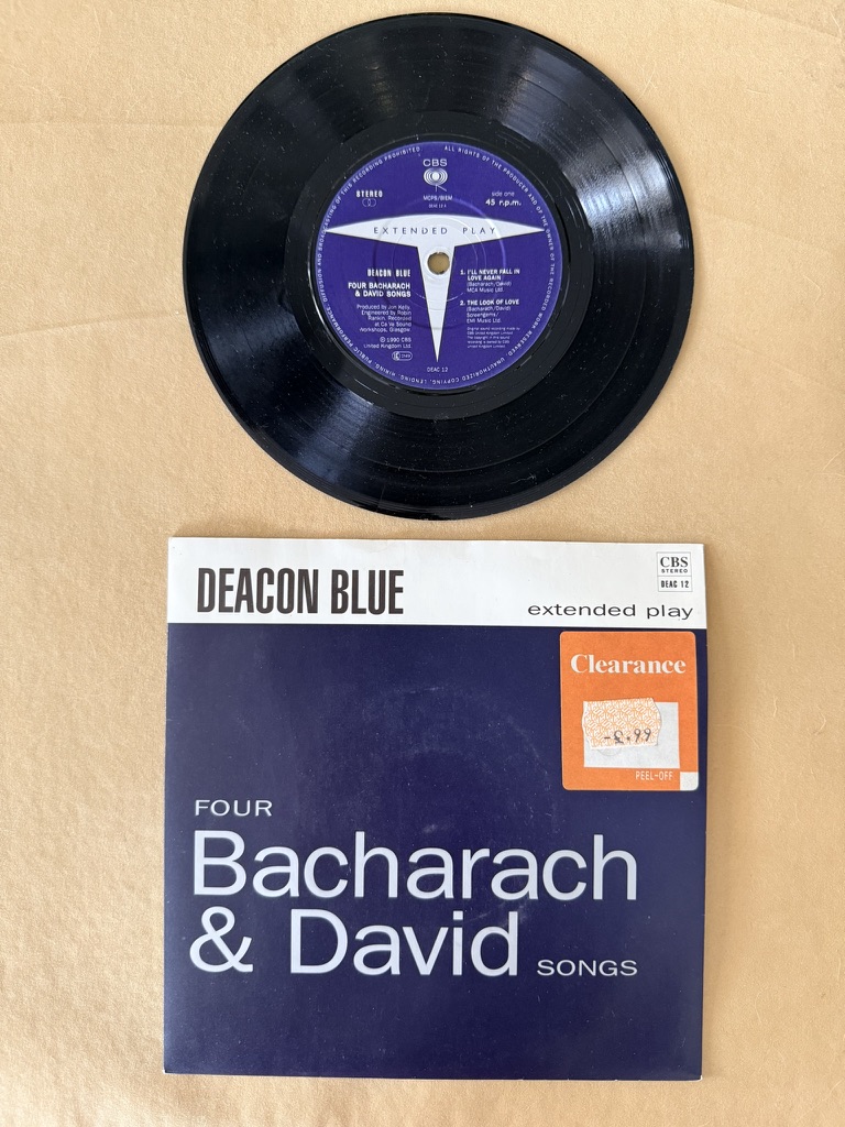 Deacon Blue Vinyl Record Four Bacharach & David Songs EP 7" single