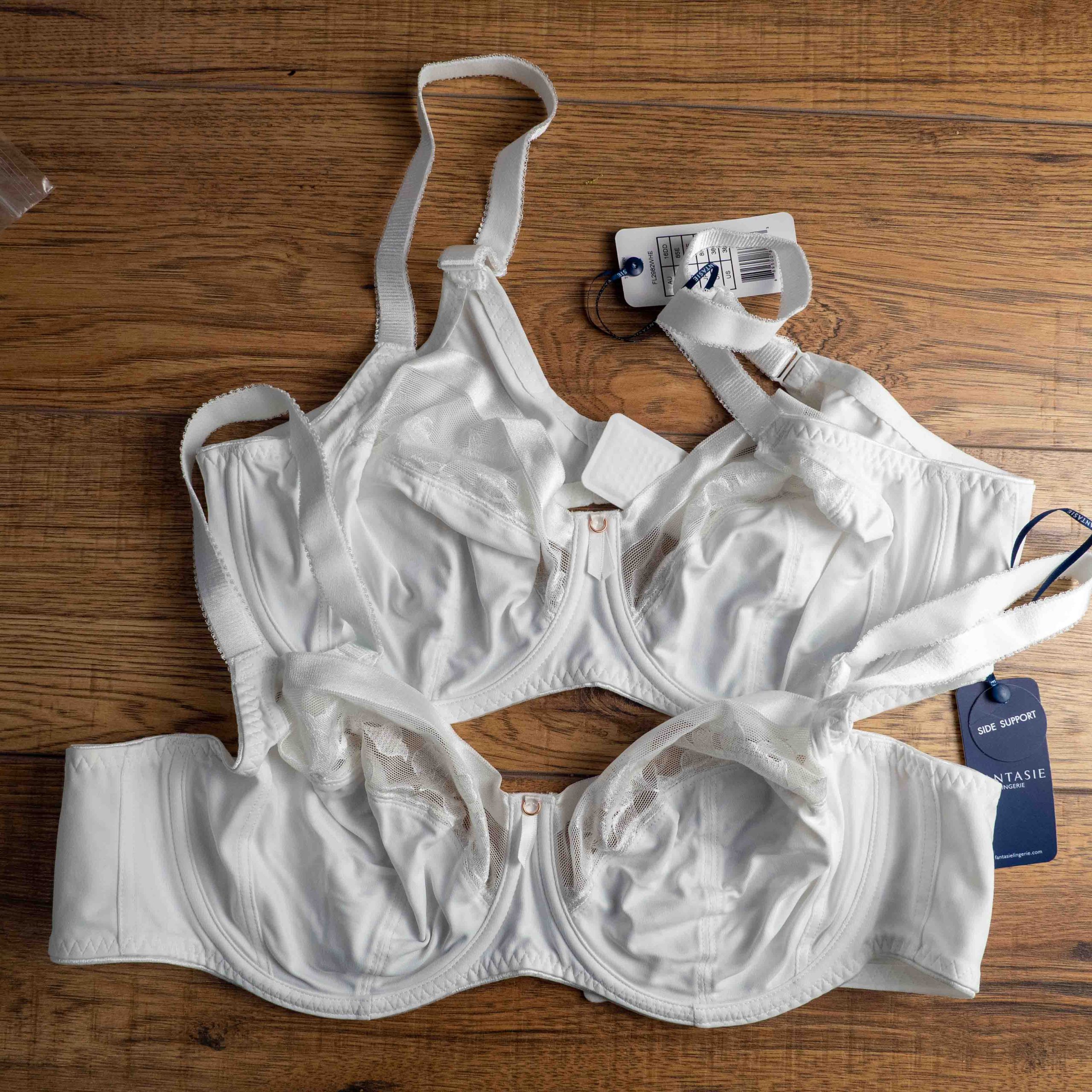 Fantasie White Side Support 2 Bra Set 38DD NWT