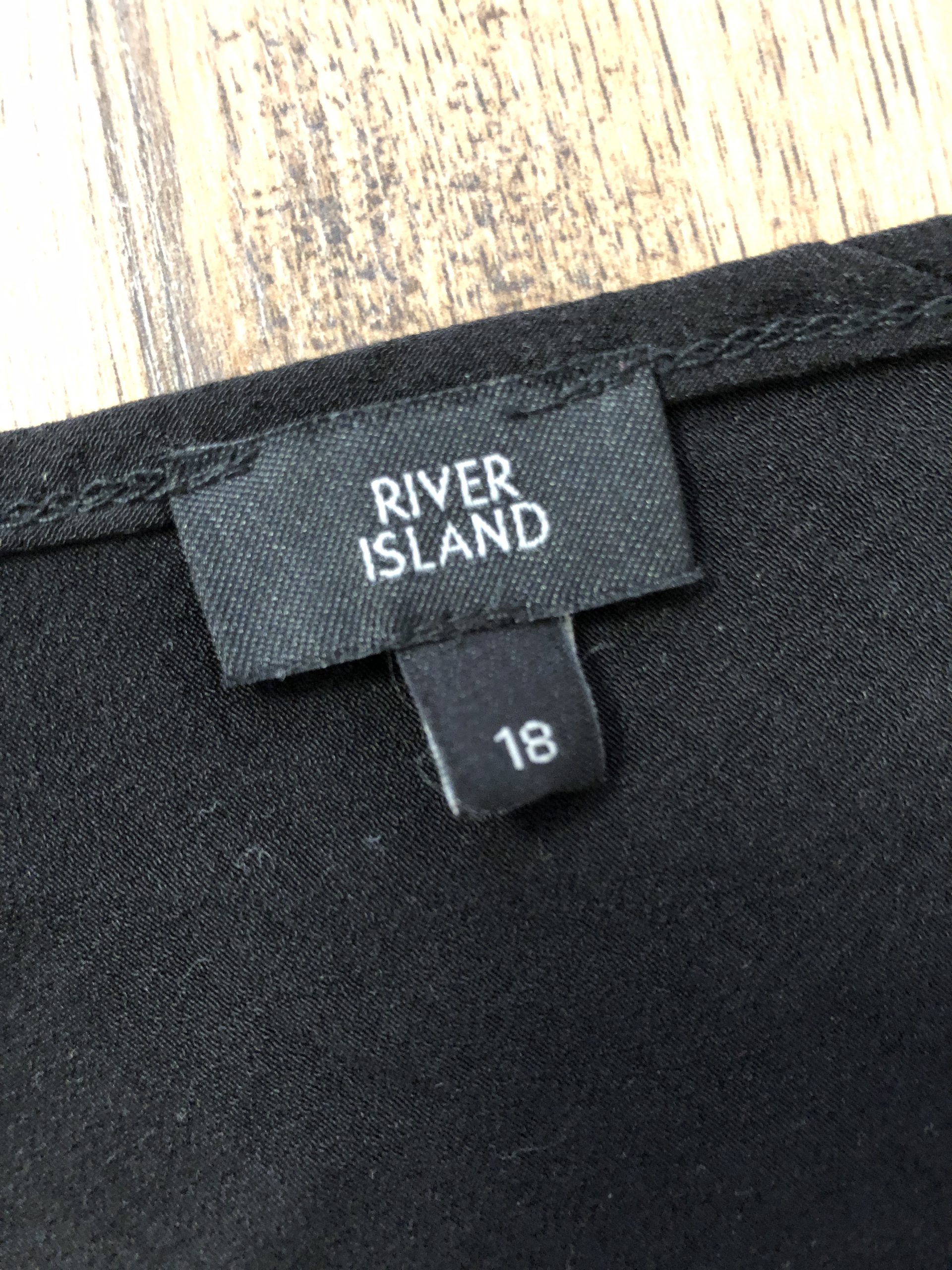 River Island Black Peplum Cami Top UK 18 Button Detail Pre-Owned image 4