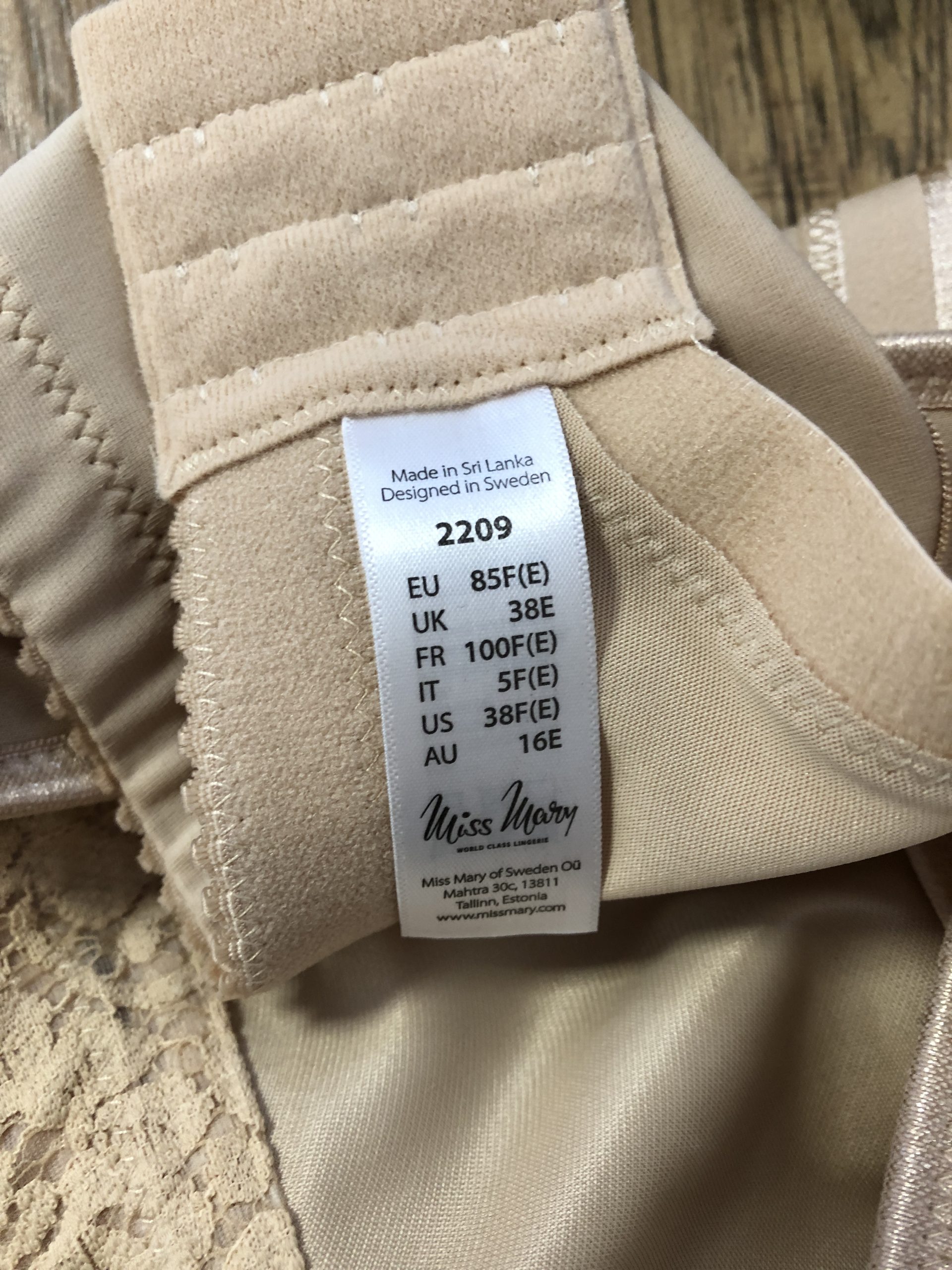Miss Mary Beige Bra UK 38E Lace Detail New In Packaging image 5