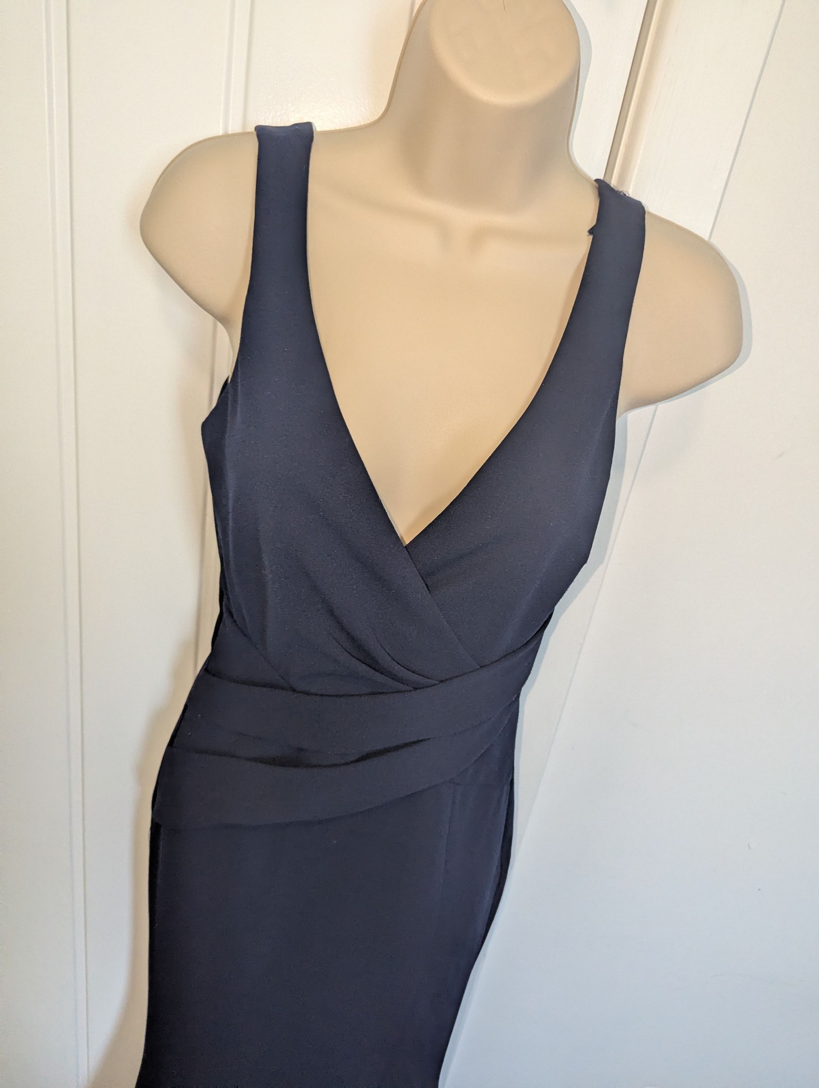 Lipsy Black Sleeveless Maxi Wrap Dress UK 8 Elegant V Neck image 2
