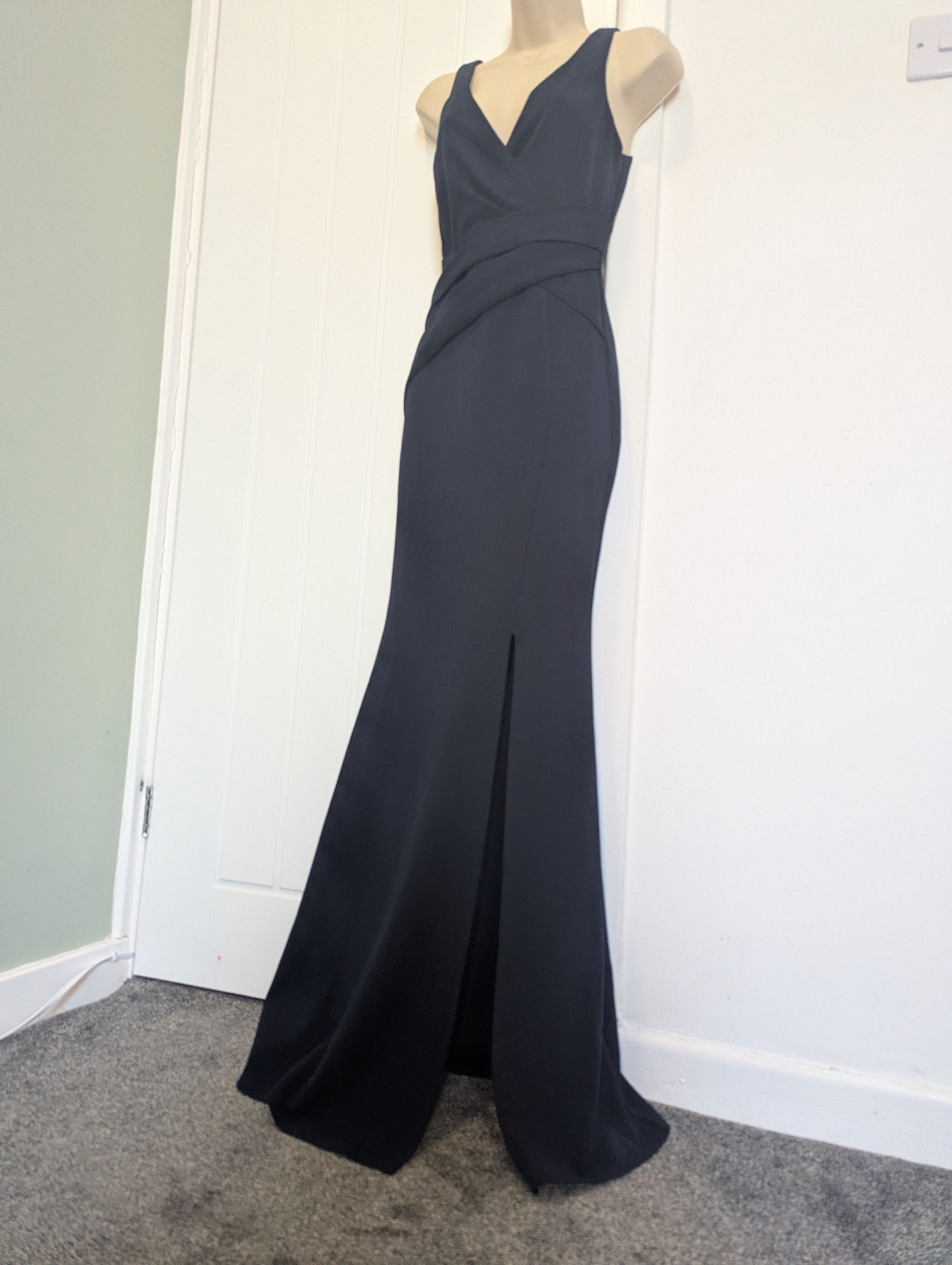 Lipsy Black Sleeveless Maxi Wrap Dress UK 8 Elegant V Neck image 3