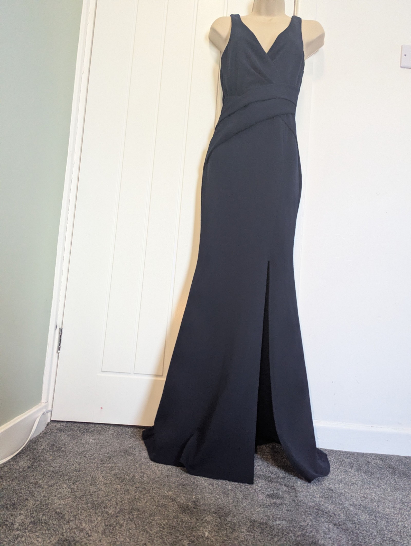 Lipsy Black Sleeveless Maxi Wrap Dress UK 8 Elegant V Neck image 4