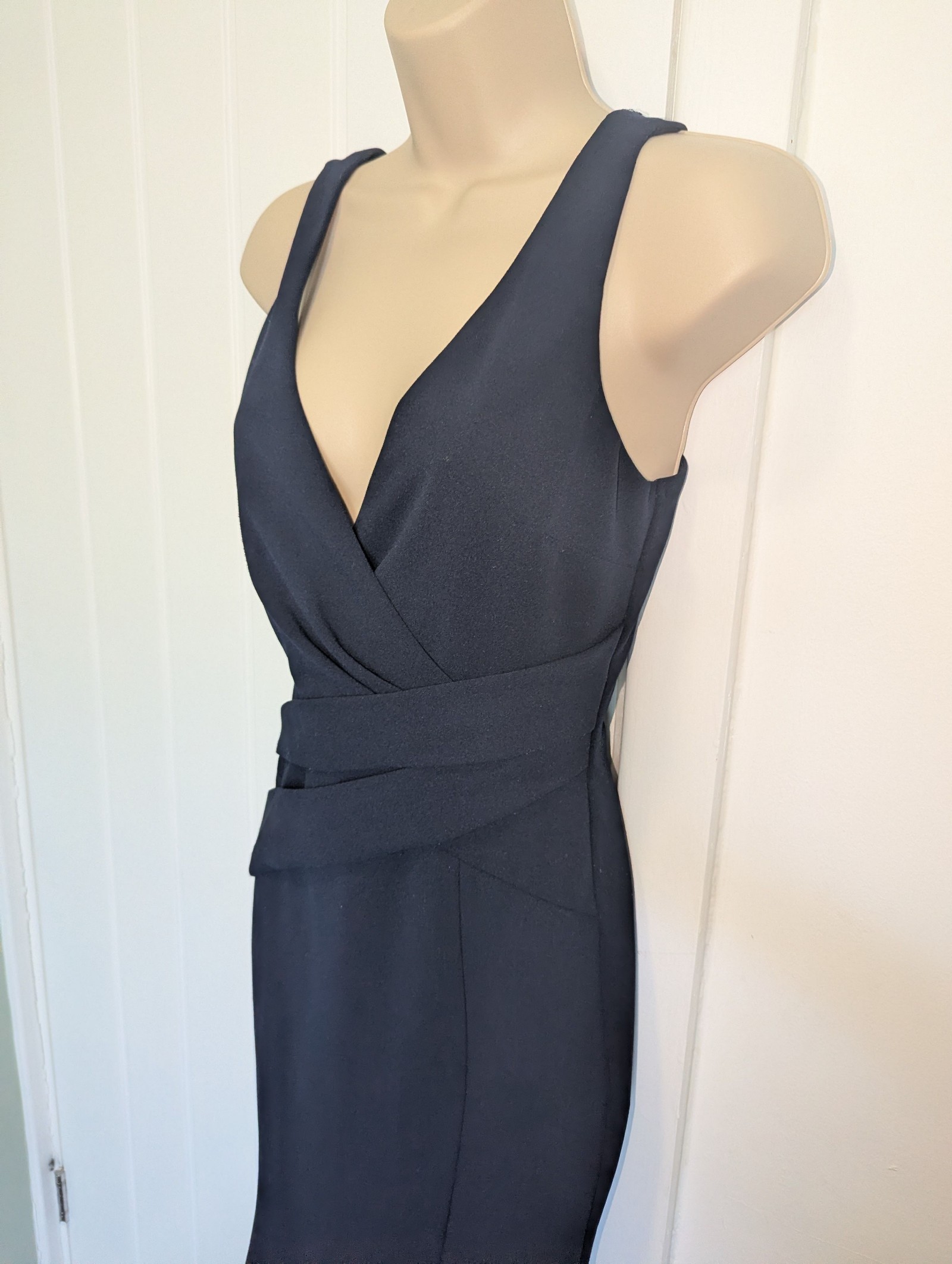 Lipsy Black Sleeveless Maxi Wrap Dress UK 8 Elegant V Neck image 7