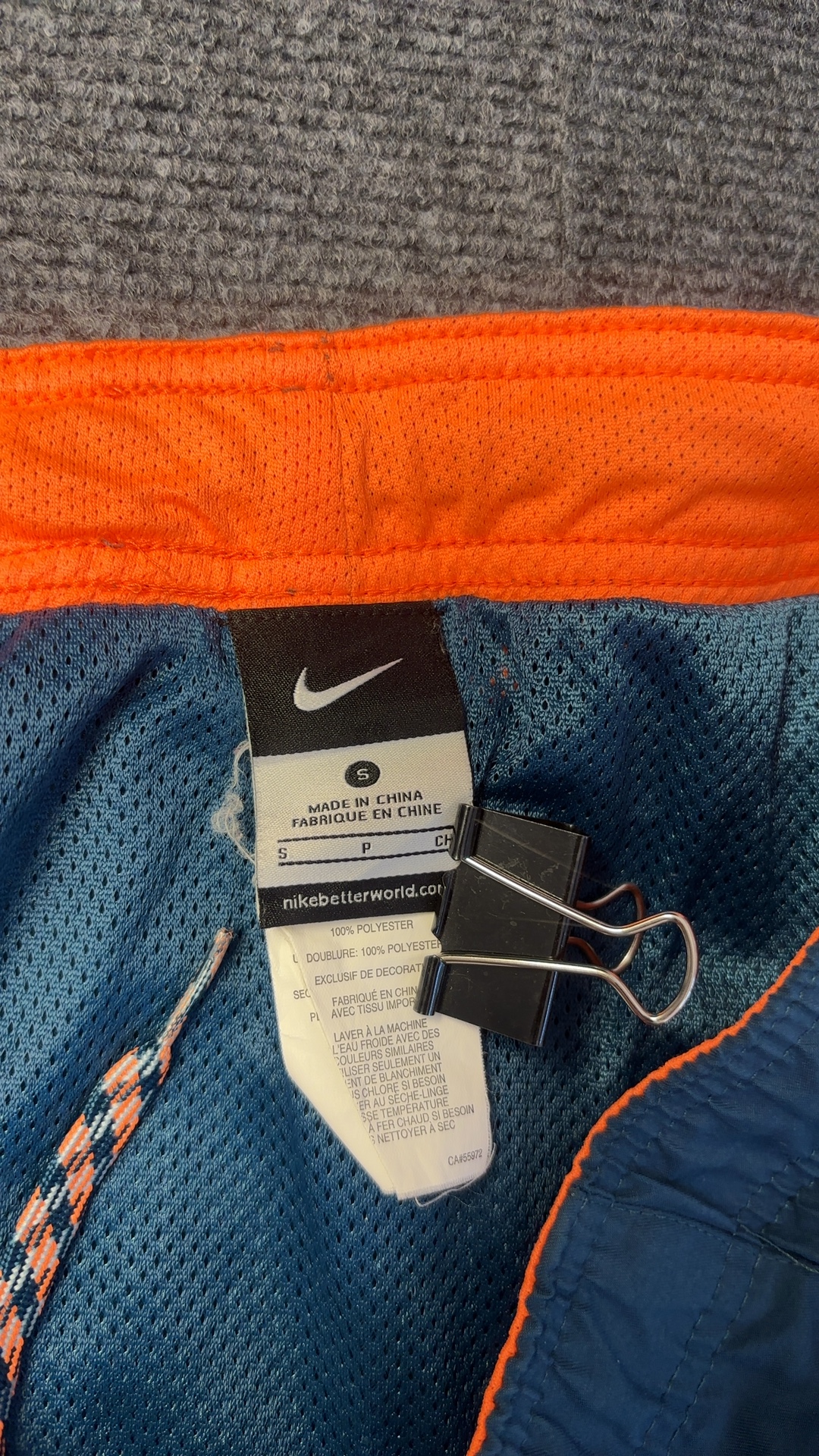 Nike Blue & Orange Swim Shorts Small Polyester image 5
