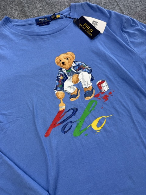 Polo Ralph Lauren Blue Painter Bear Longsleeve T-Shirt Large Classic Fit image 2