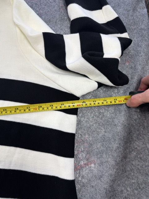 Pixiegirl Black & White Breton Stripe Jumper UK 26-28 Oversized image 6