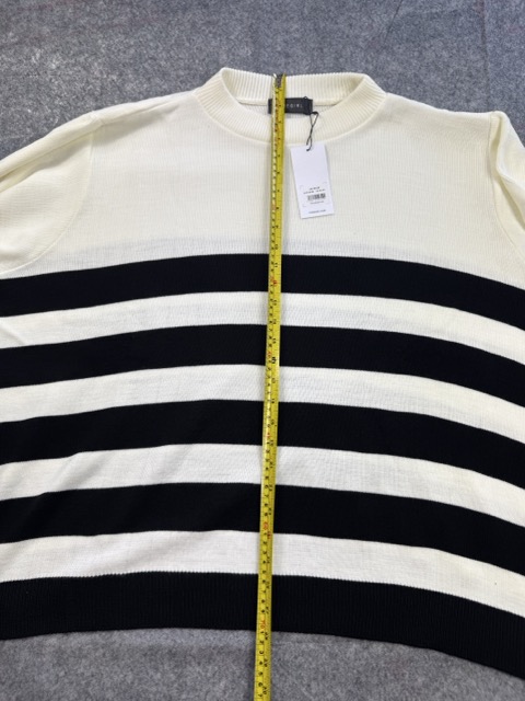 Pixiegirl Black & White Breton Stripe Jumper UK 26-28 Oversized image 7