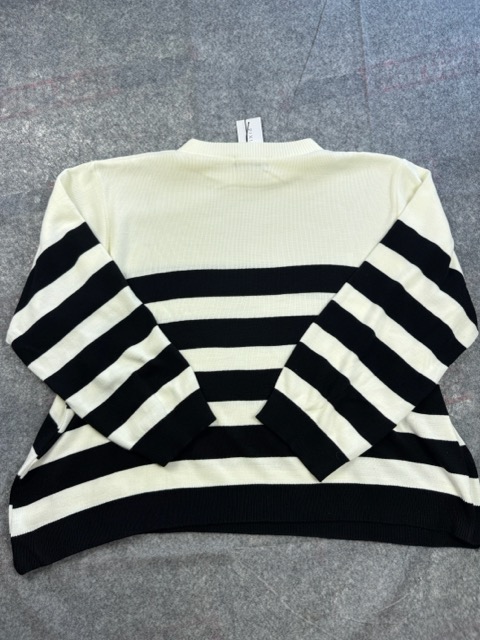 Pixiegirl Black & White Breton Stripe Jumper UK 26-28 Oversized image 8