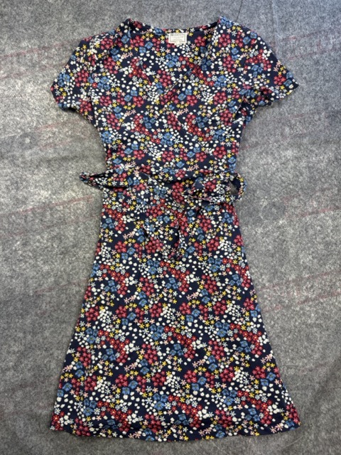 Mountain Warehouse Navy Floral Wrap Dress UK 16 Short Sleeve