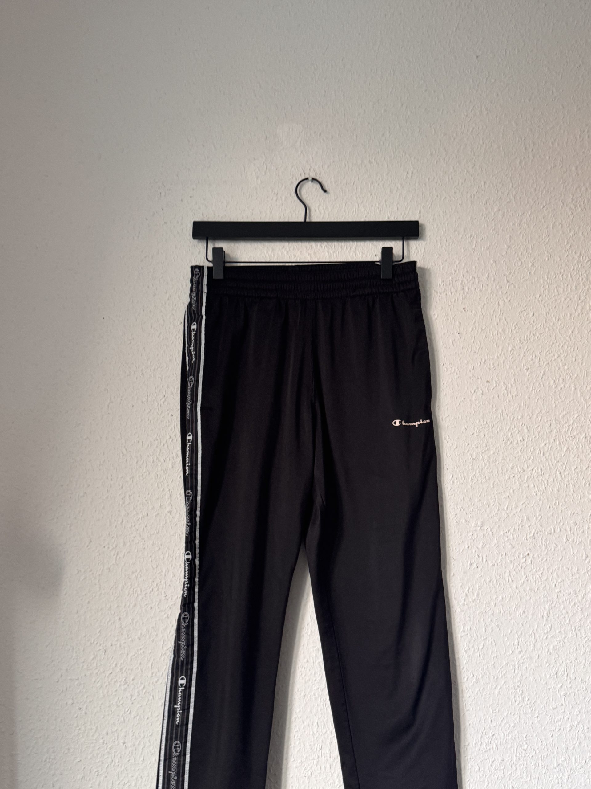 Champion Black Track Pants Small Logo Tape Trim 2976 image 4