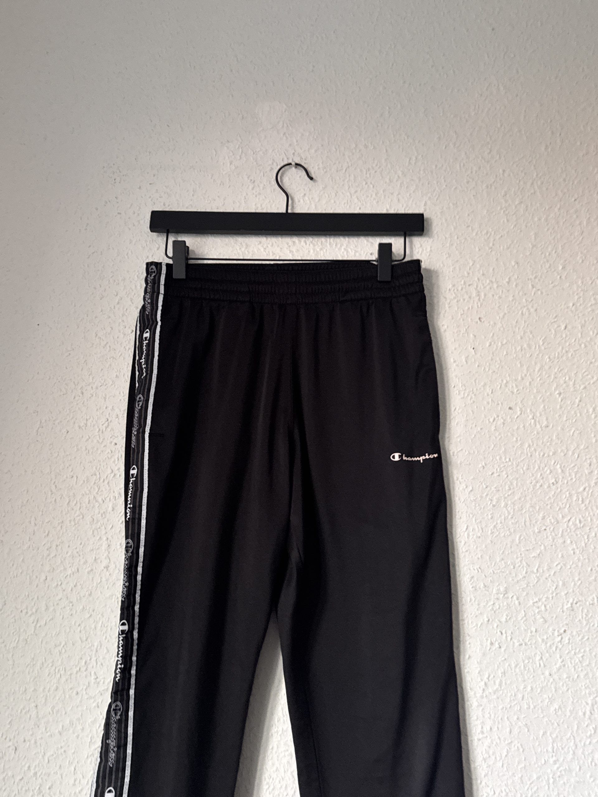Champion Black Track Pants Small Logo Tape Trim 2976 image 5