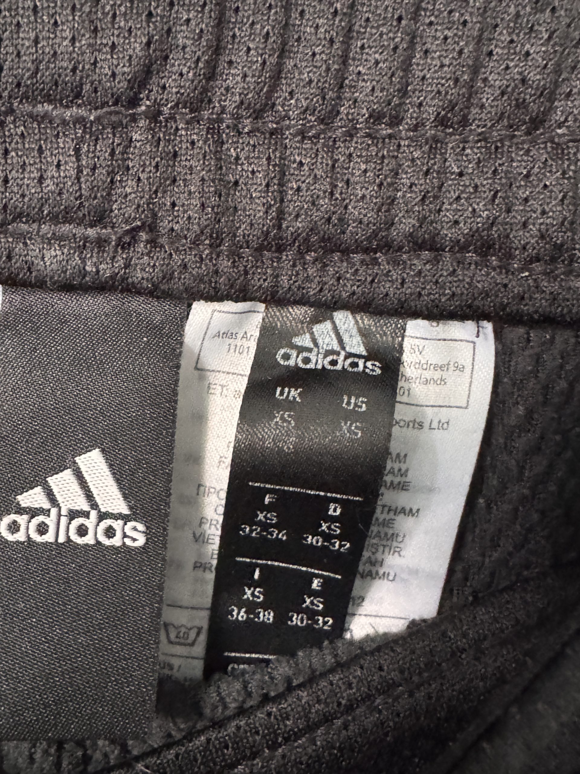 Adidas Black Track Pants XS Elastic Waist 2978 image 10