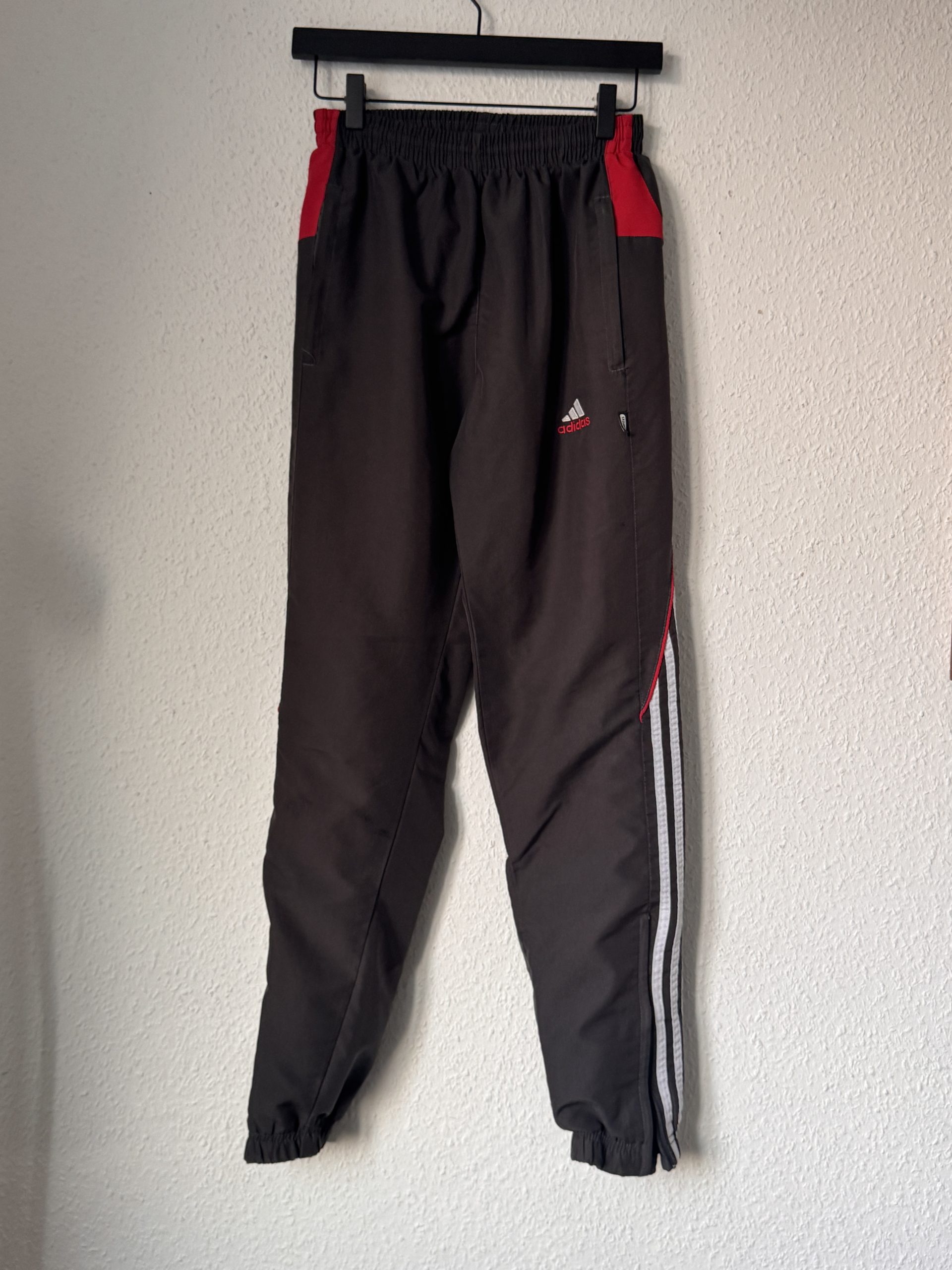 Black, Red & White Track Pants M Elastic Waist 2979