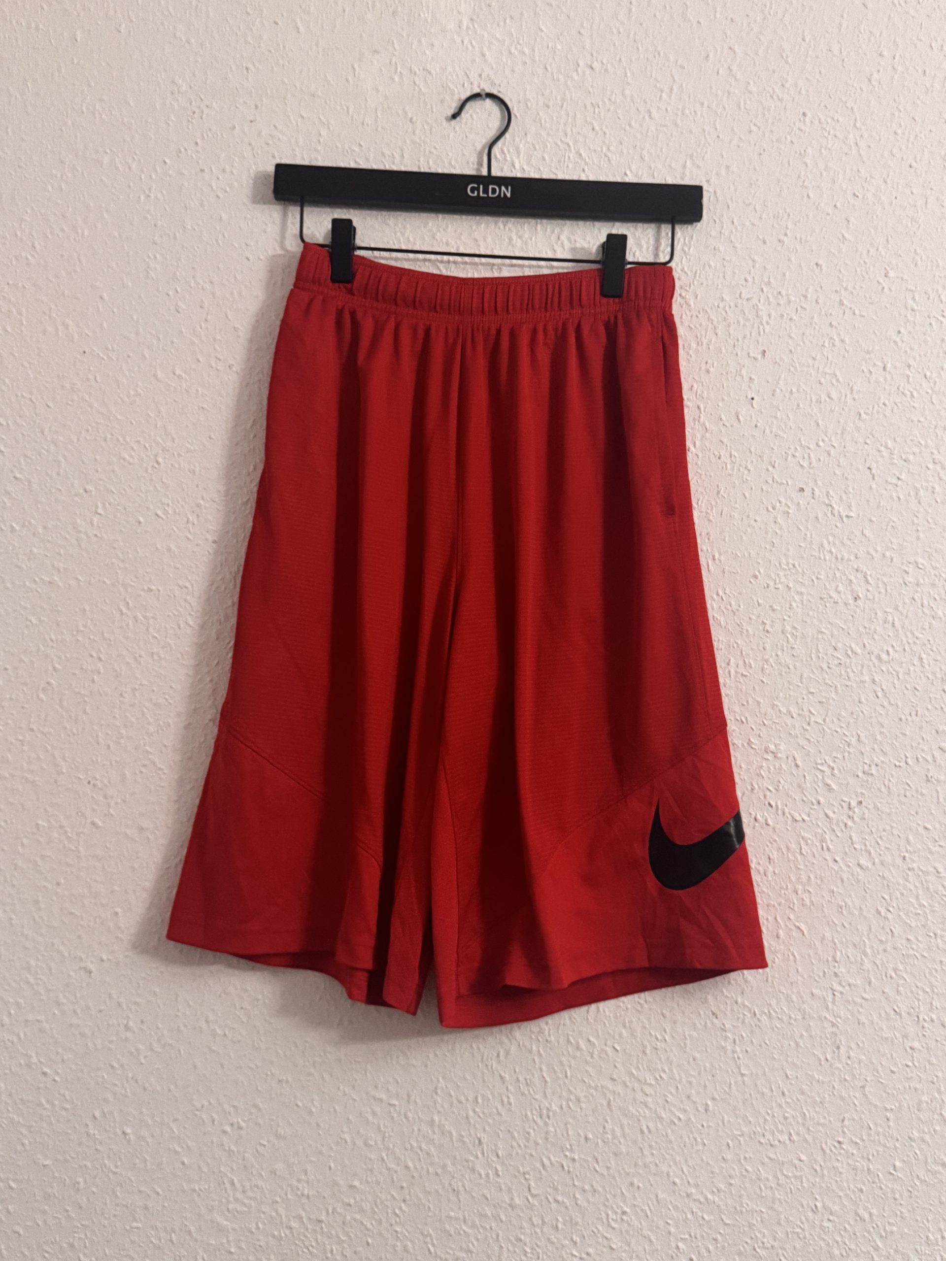 Nike Red Shorts XL Black Swoosh Elastic Waist 2981