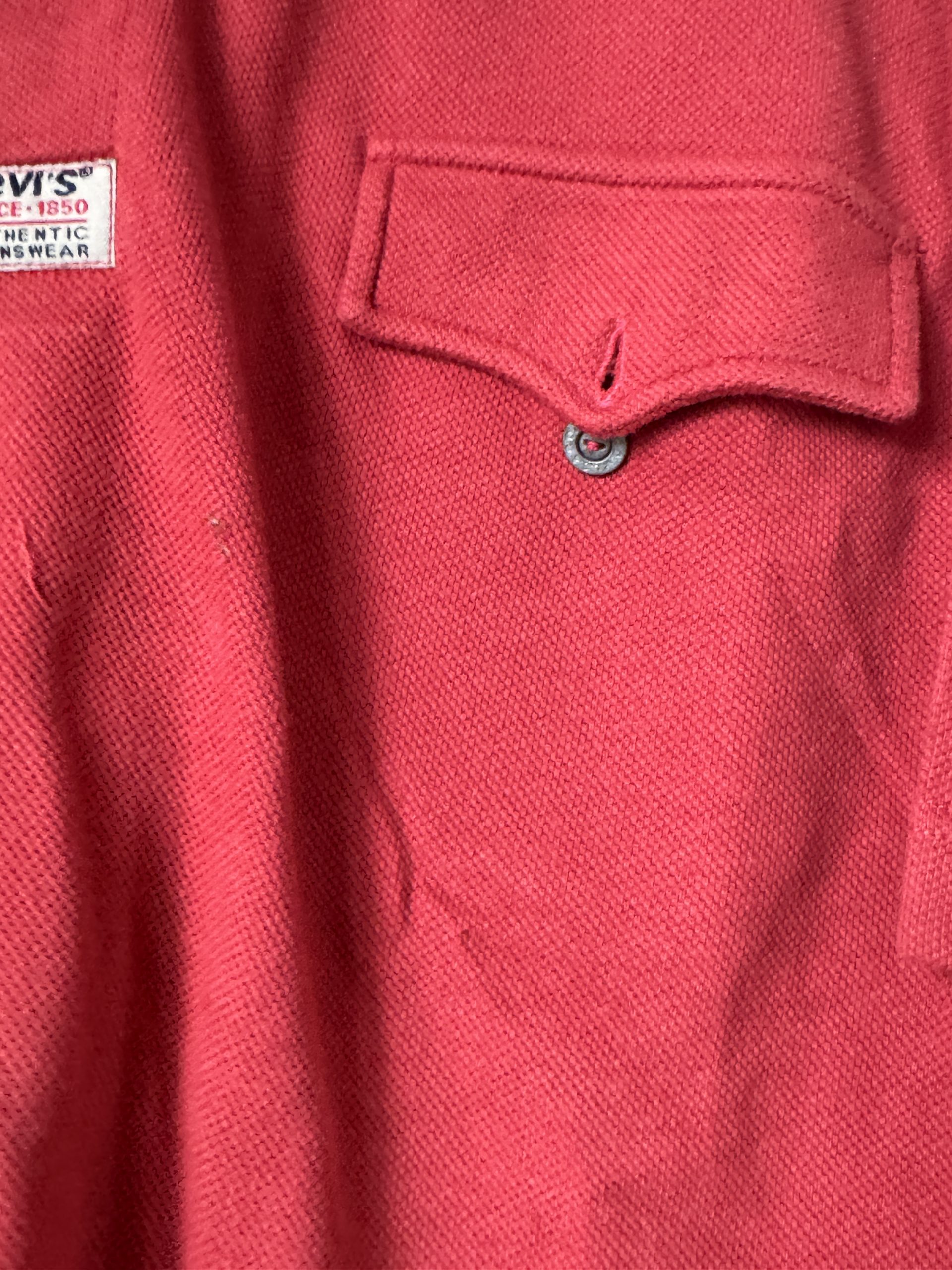 Levi's Red Polo Shirt Medium Short Sleeve Cotton 2972 image 7