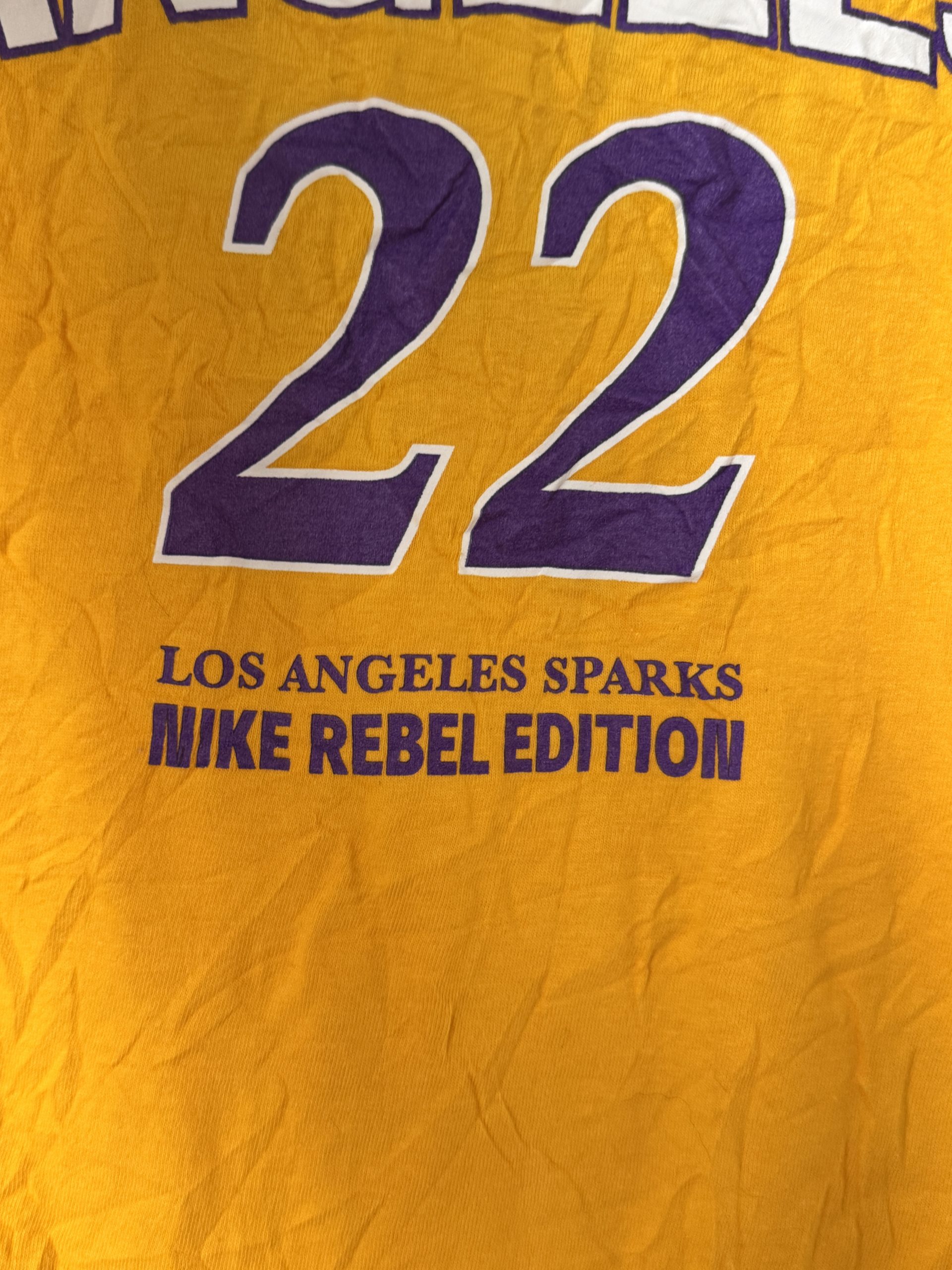 Nike Yellow Los Angeles Sparks T-Shirt XL Cotton 2973 image 7