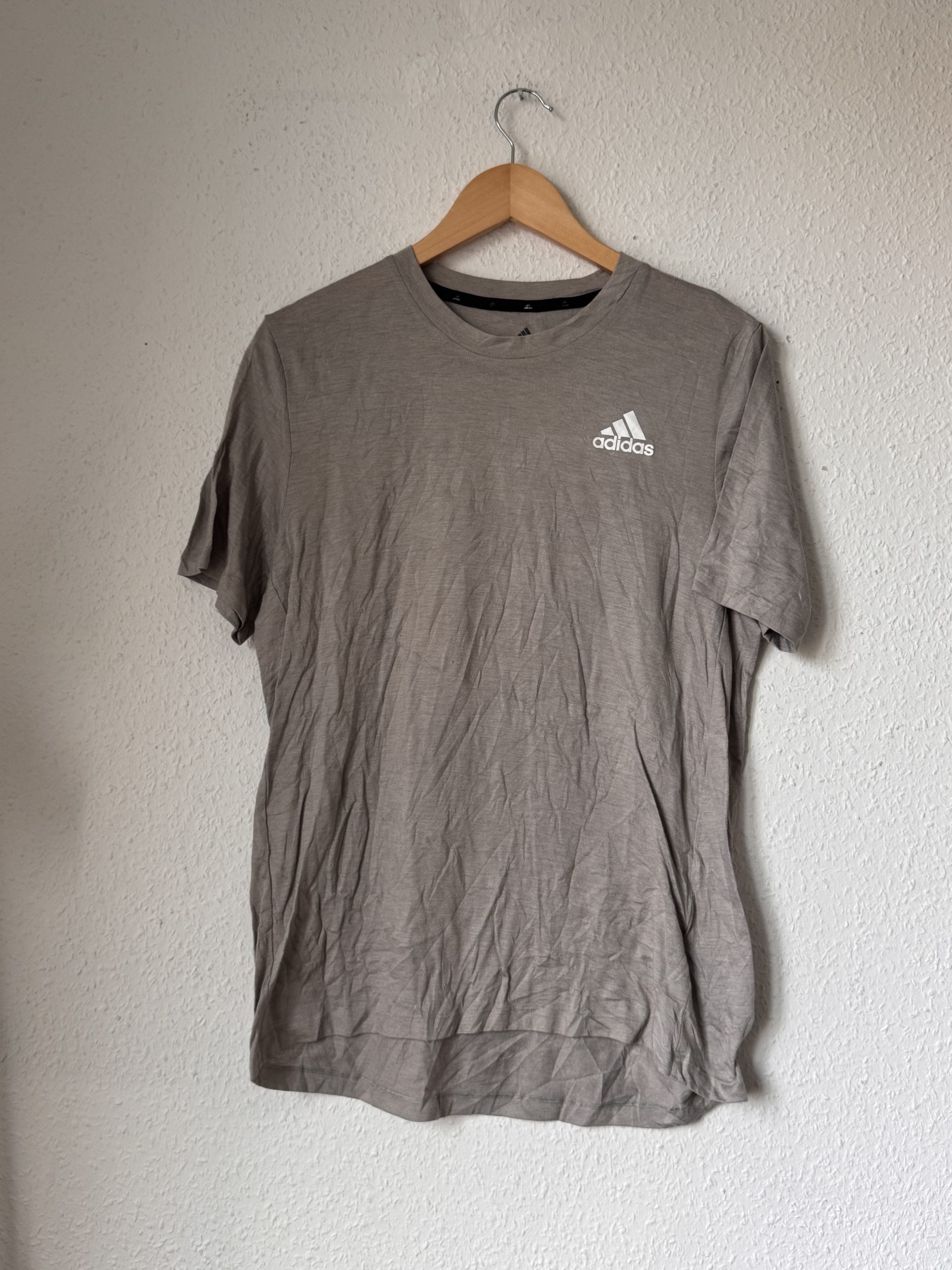 Adidas Brown Logo T-Shirt Medium Cotton