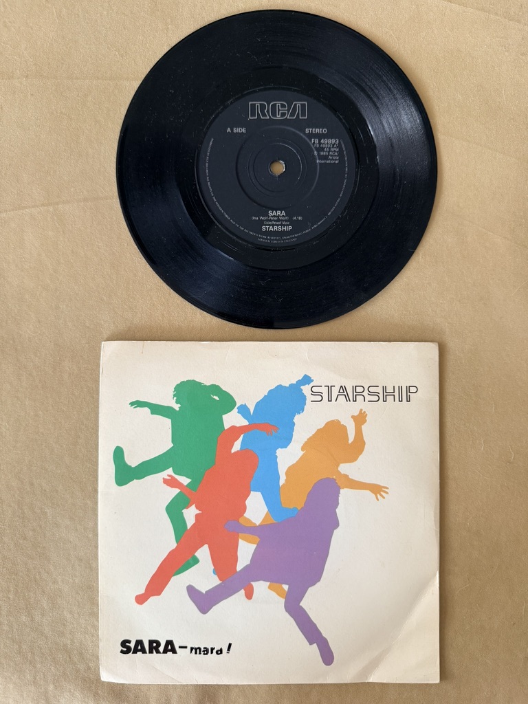 Starship Vinyl 7" Single Sara & Hearts of the World