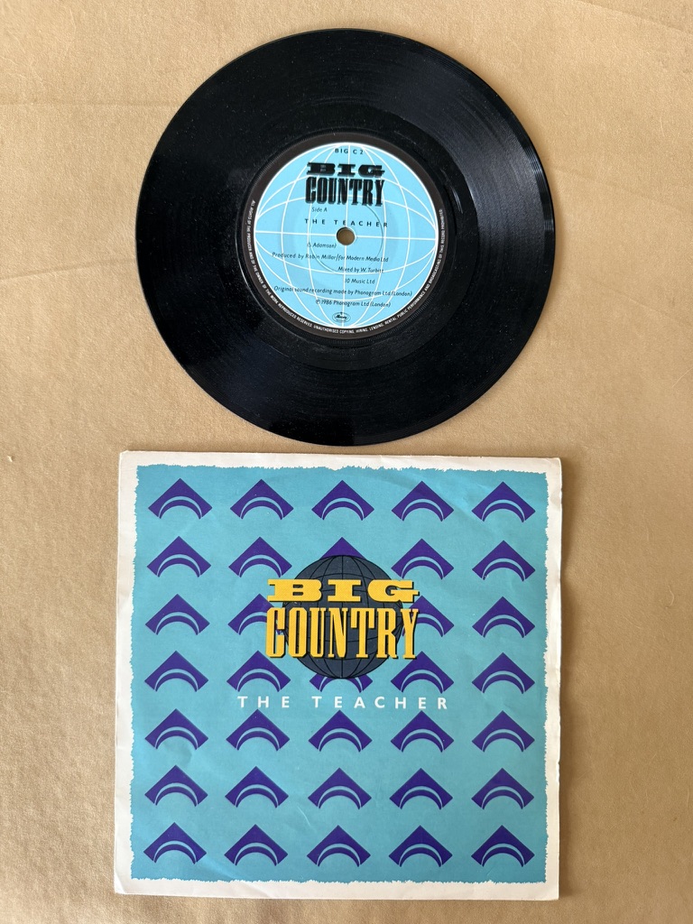 Big Country The Teacher Blue Vinyl 7 Inch Single Record