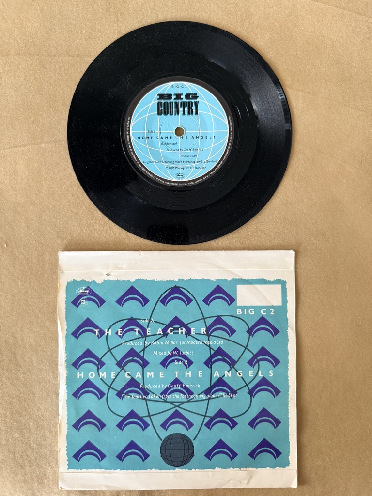 Big Country The Teacher Blue Vinyl 7 Inch Single Record image 2