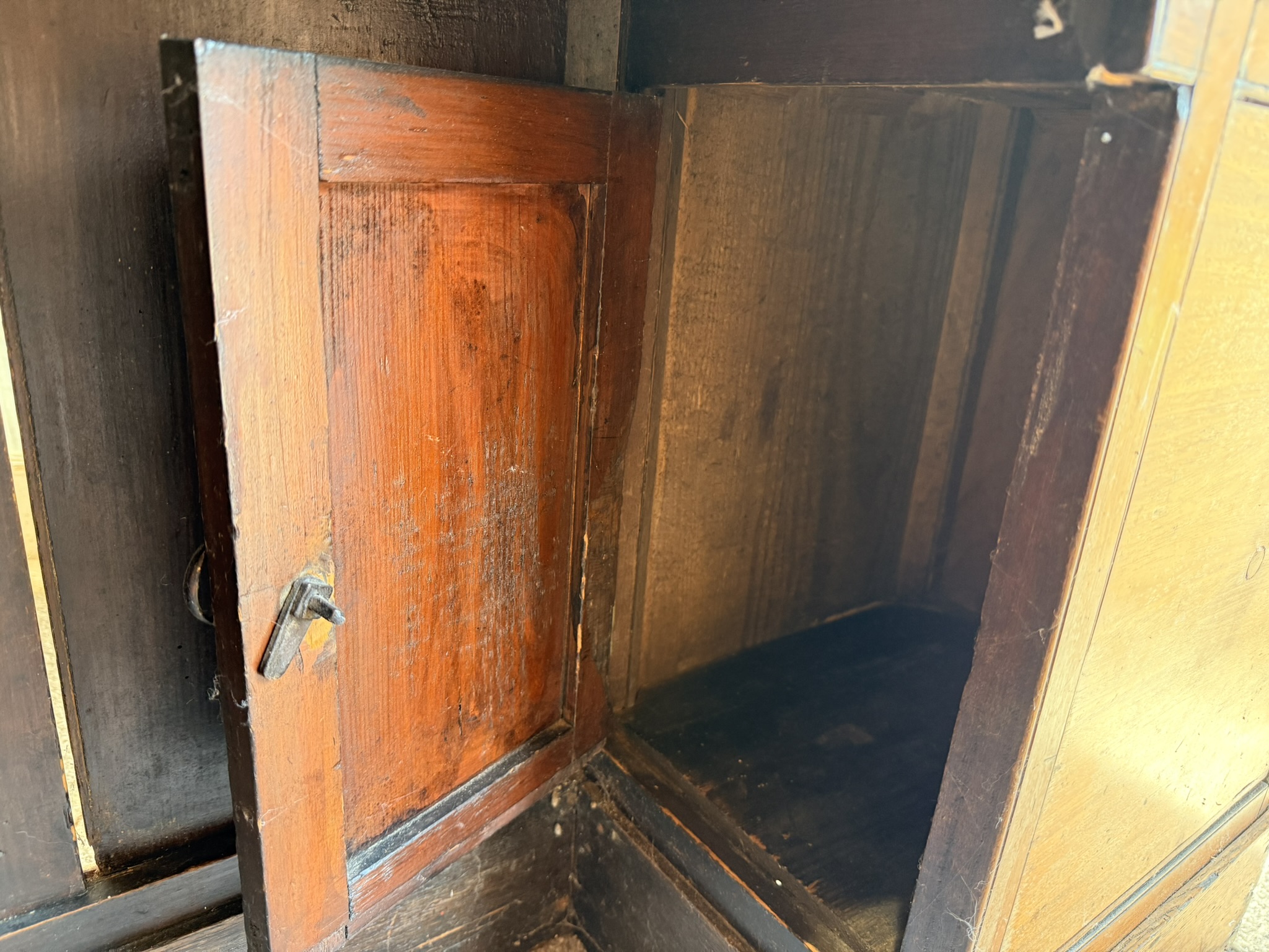 Vintage Antique Narrow Desk / Hall Unit with Five Drawers and Metal Ring Handles image 8