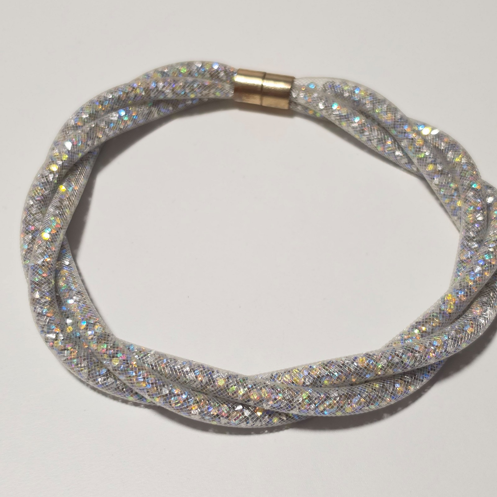 Beautiful Silver Sparkle Rope Twist necklace